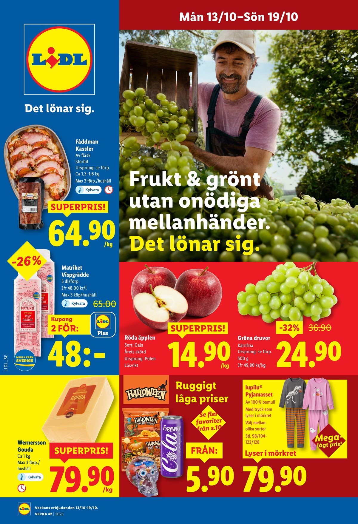 Se Lidl reklamblad för vecka 42 på Kampanjveckan.se. Se bra erbjudanden på många varor, t.ex. vindruvor okänd eller Äpplen okänd. Läs reklambladet här! Sida 1
