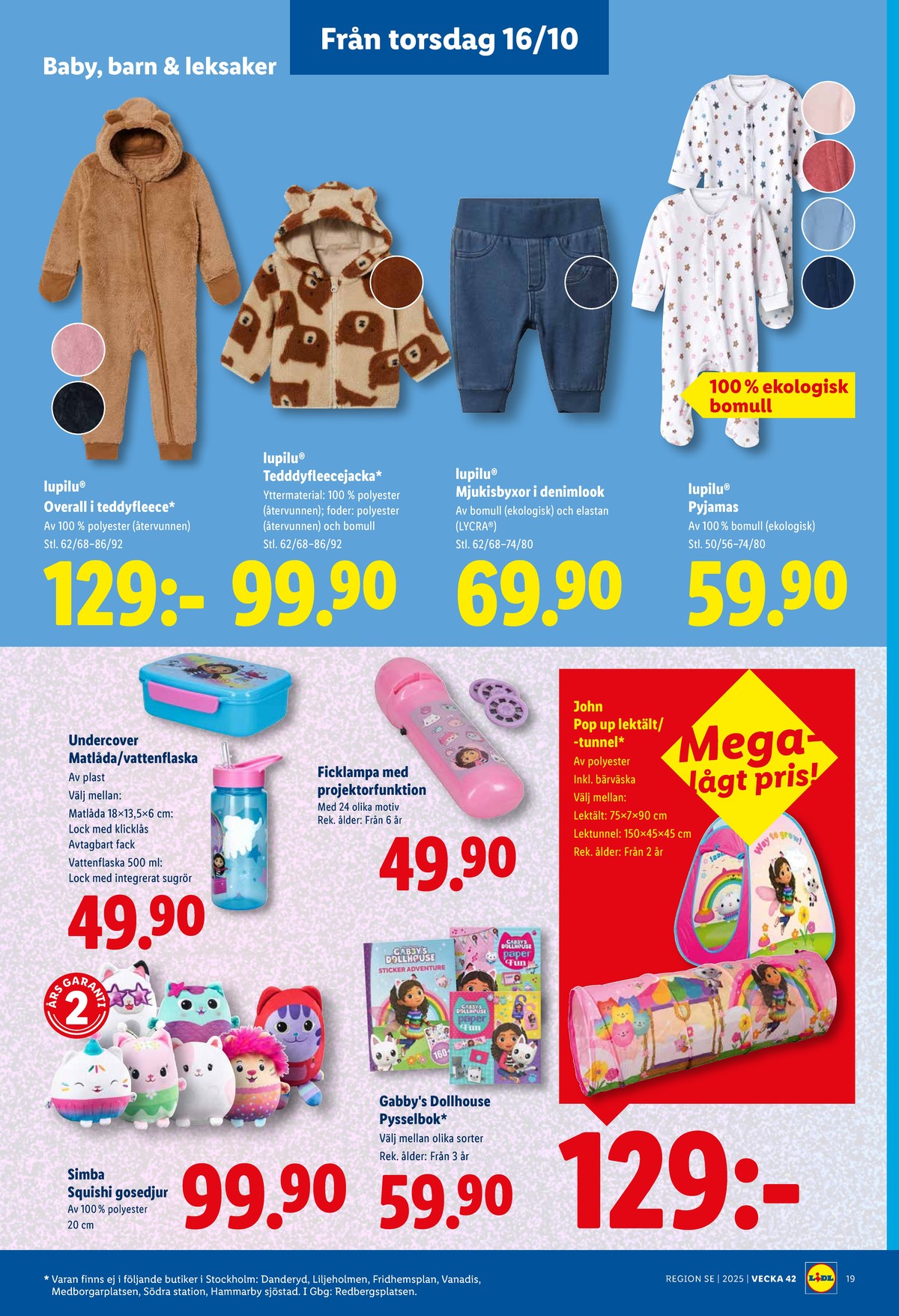 Se Lidl reklamblad för vecka 42 på Kampanjveckan.se. Se bra erbjudanden på många varor, t.ex. pyjamas lupilu eller byxor lupilu. Läs reklambladet här! Sida 21
