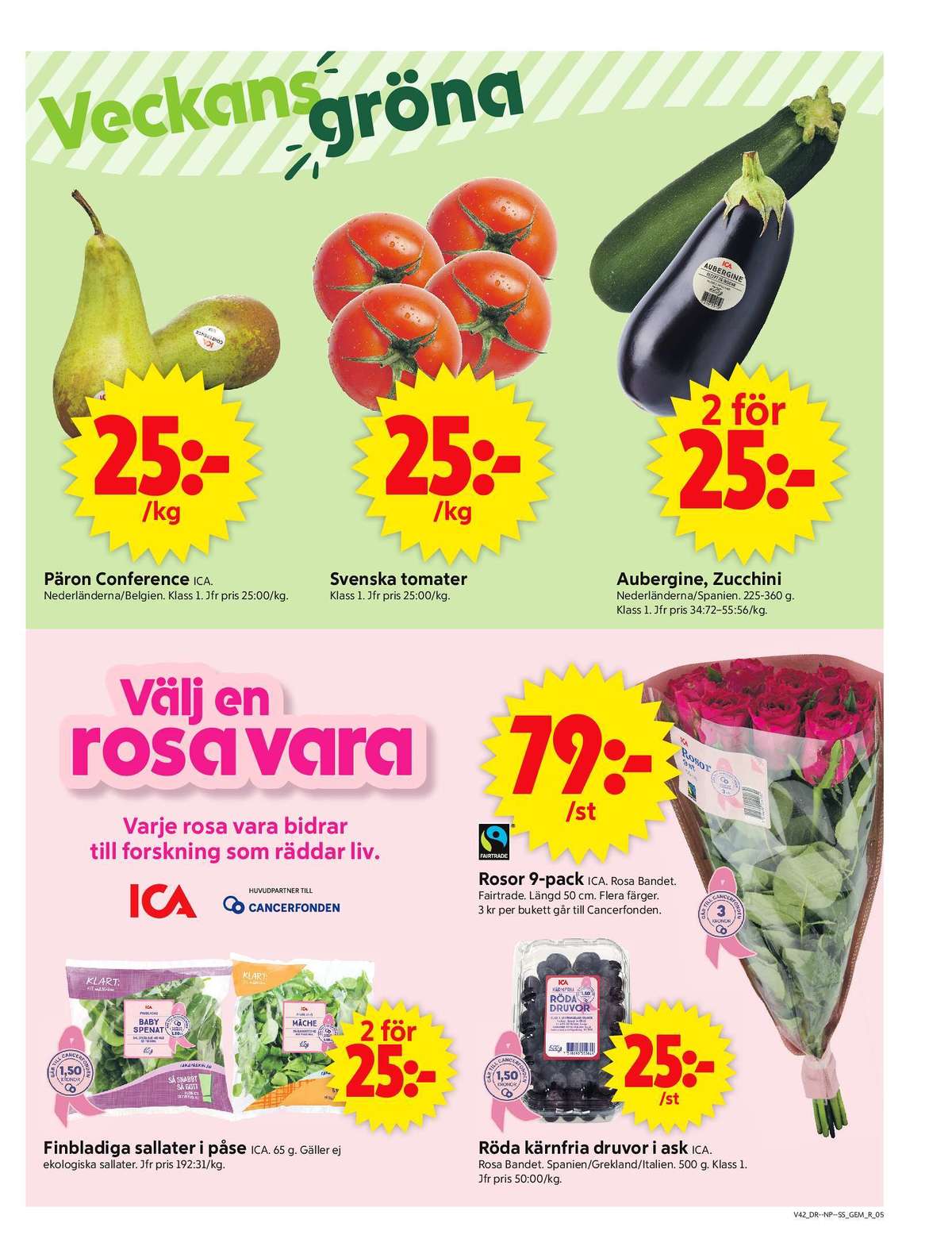 Se ICA Supermarket reklamblad för vecka 42 på Kampanjveckan.se. Se bra erbjudanden på många varor, t.ex. sallat ica eller vindruvor ica. Läs reklambladet här! Sida 5
