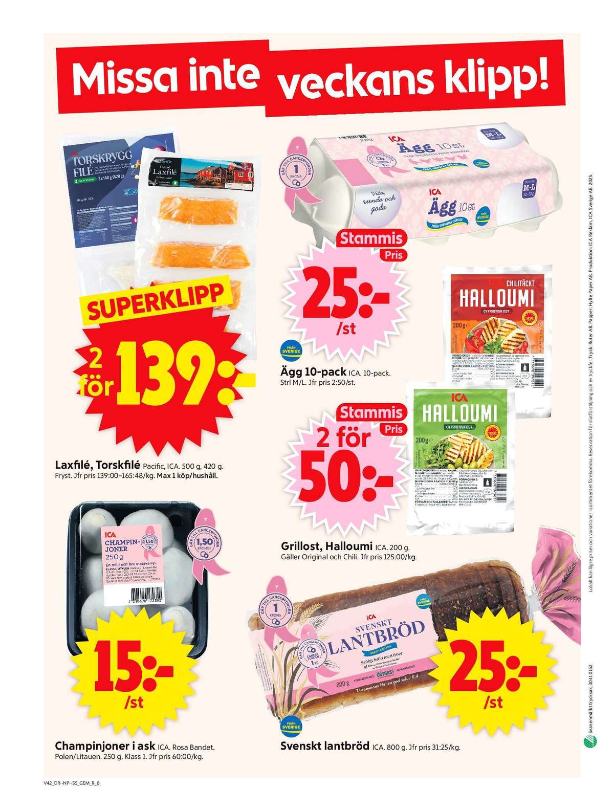 Se ICA Supermarket reklamblad för vecka 42 på Kampanjveckan.se. Se bra erbjudanden på många varor, t.ex. champinjoner ica eller bröd svenskt lantbröd. Läs reklambladet här! Sida 10
