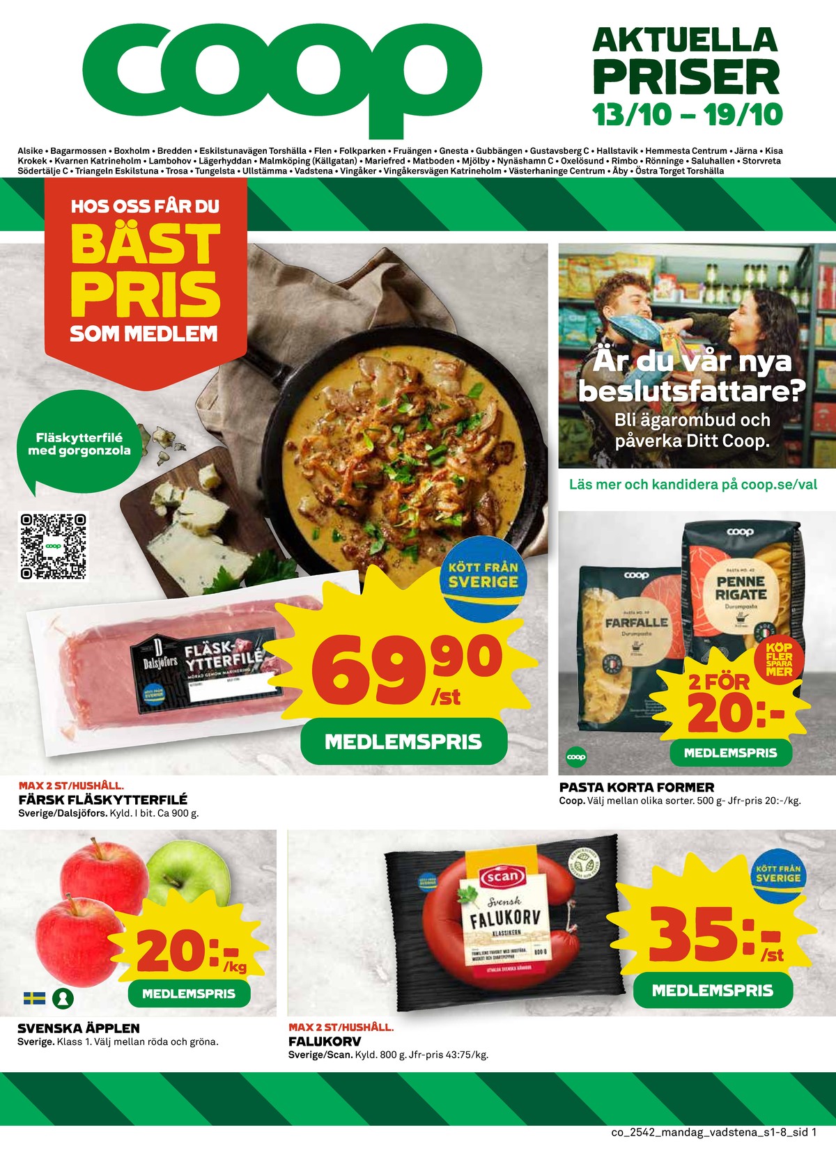 Se Coop reklamblad för vecka 42 på Kampanjveckan.se. Se bra erbjudanden på många varor, t.ex. Äpplen okänd eller falukorv scan. Läs reklambladet här! Sida 1
