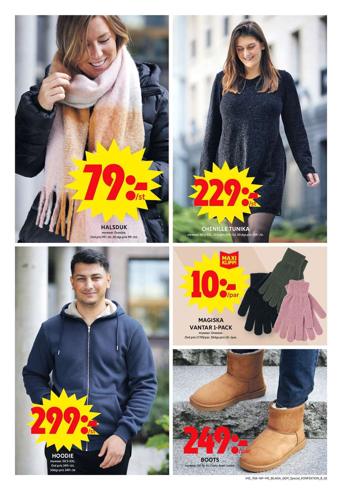 Se ICA Maxi reklamblad för vecka 43 på Kampanjveckan.se. Se bra erbjudanden på många varor, t.ex. halsduk mywear eller sweatshirt mywear. Läs reklambladet här! Sida 20
