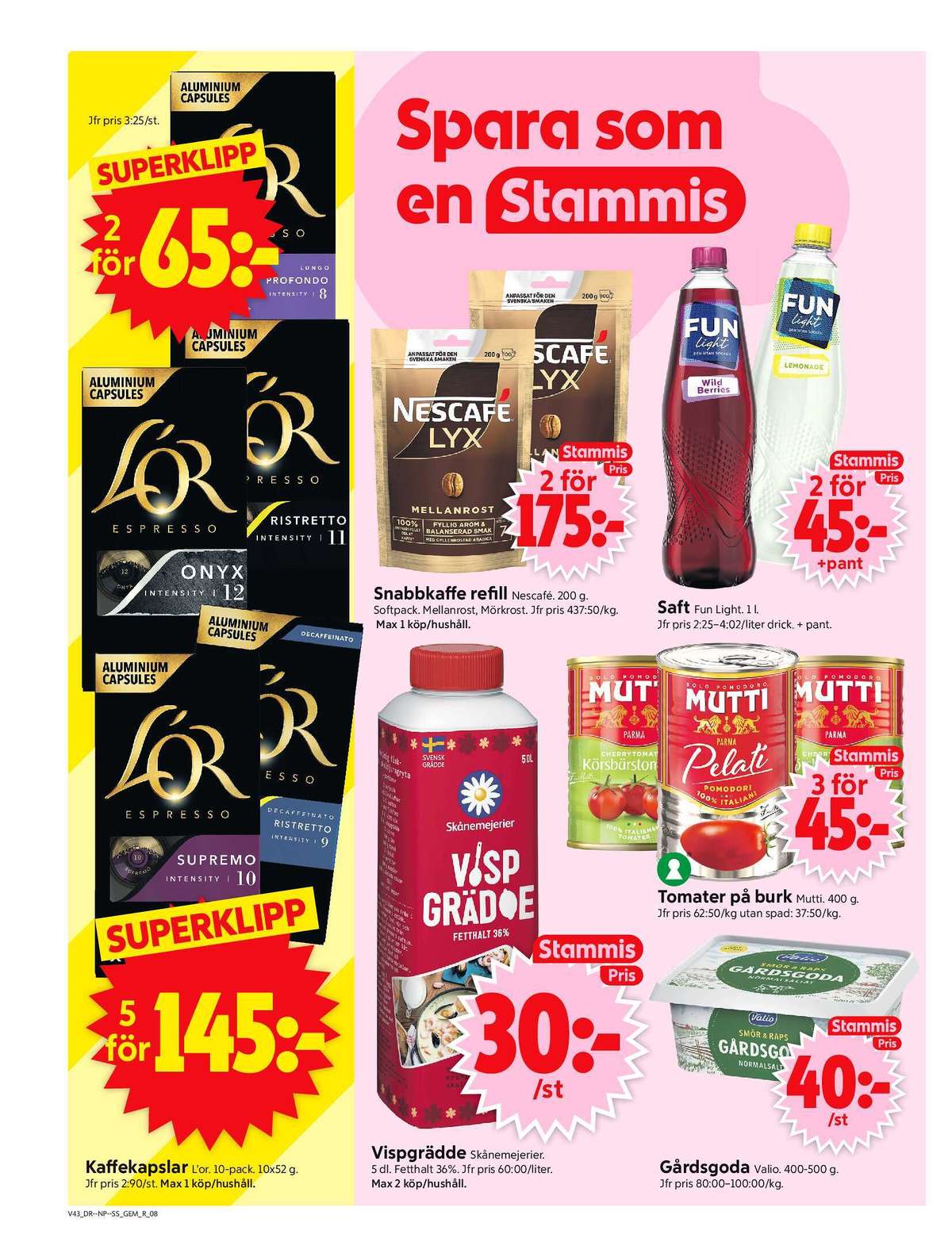 Se ICA Supermarket reklamblad för vecka 43 på Kampanjveckan.se. Se bra erbjudanden på många varor, t.ex. kaffekapslar l or eller vispgrädde skånemejerier. Läs reklambladet här! Sida 10
