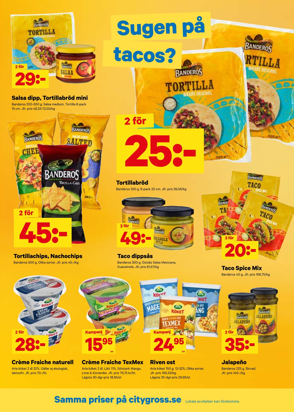 Se City Gross reklamblad för vecka 43 på Kampanjveckan.se. Se bra erbjudanden på många varor, t.ex. crème fraiche arla köket eller crème fraiche arla köket. Läs reklambladet här! Sida 9
