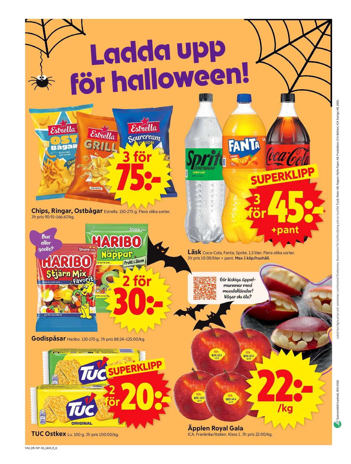 Se ICA Supermarket reklamblad för vecka 44 på Kampanjveckan.se. Se bra erbjudanden på många varor, t.ex. chips grill estrella eller godispåsar frukt & skum nappar. Läs reklambladet här! Sida 10
