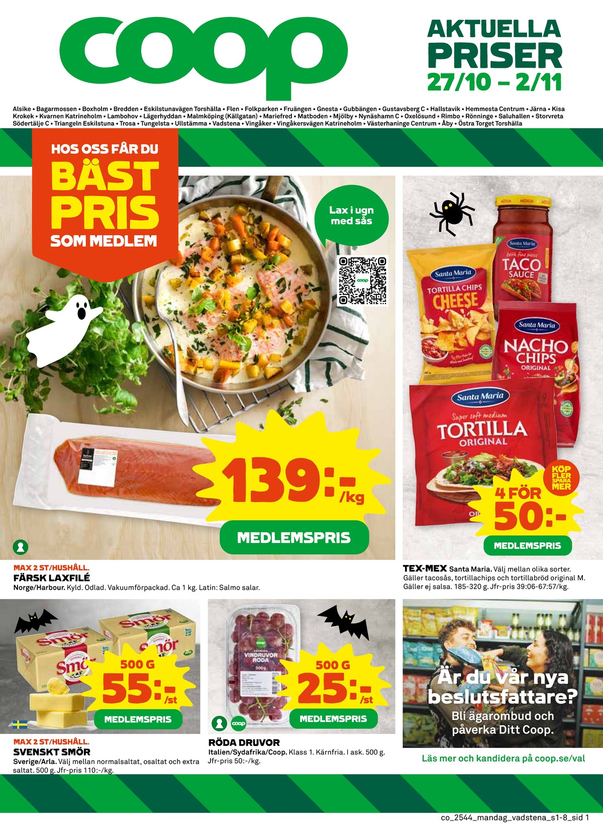 Coop reklamblad. Giltig: 27/10/25 - 02/11/25