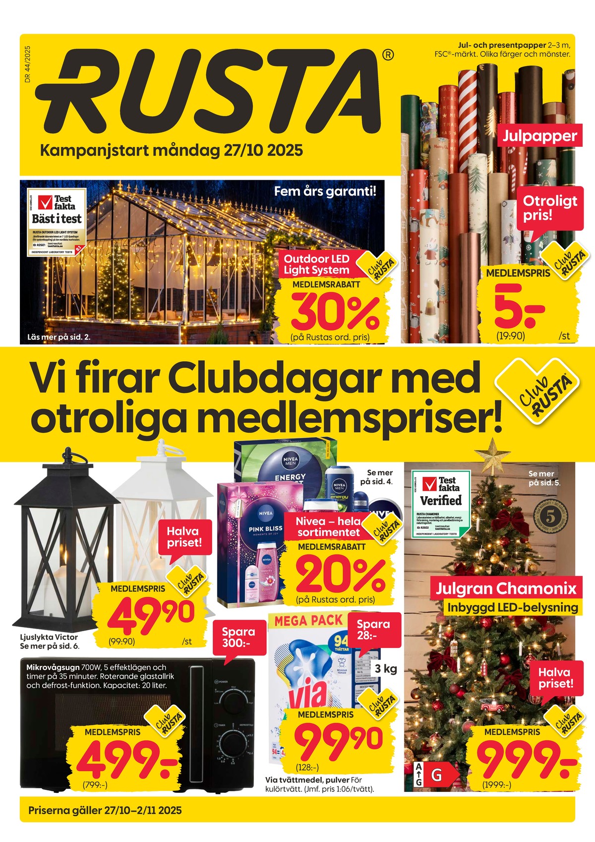 Se Rusta reklamblad för vecka 44 på Kampanjveckan.se. Se bra erbjudanden på många varor, t.ex. mikrovågsugn okänd eller tvättmedel pulver via. Läs reklambladet här! Sida 1
