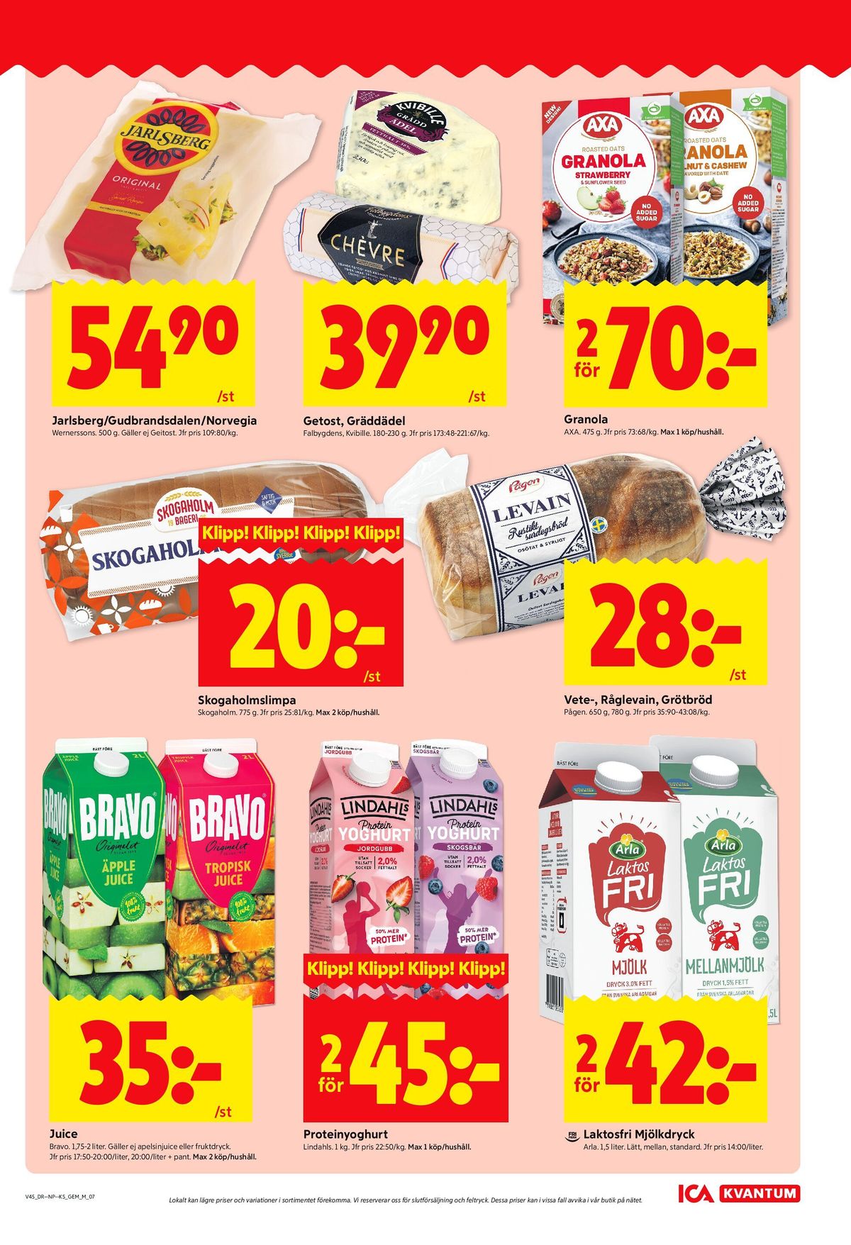 Se ICA Kvantum reklamblad för vecka 45 på Kampanjveckan.se. Se bra erbjudanden på många varor, t.ex. juice bravo eller yoghurt lindahls. Läs reklambladet här! Sida 7
