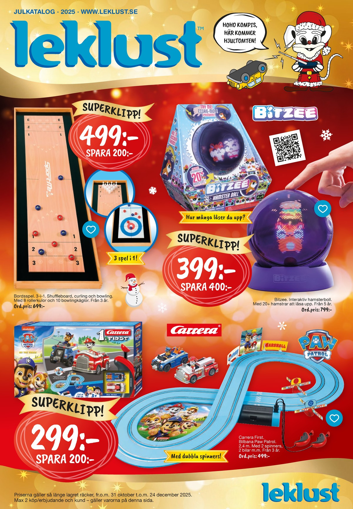 Leklust reklamblad. Giltig: 31/10/25 - 24/12/25