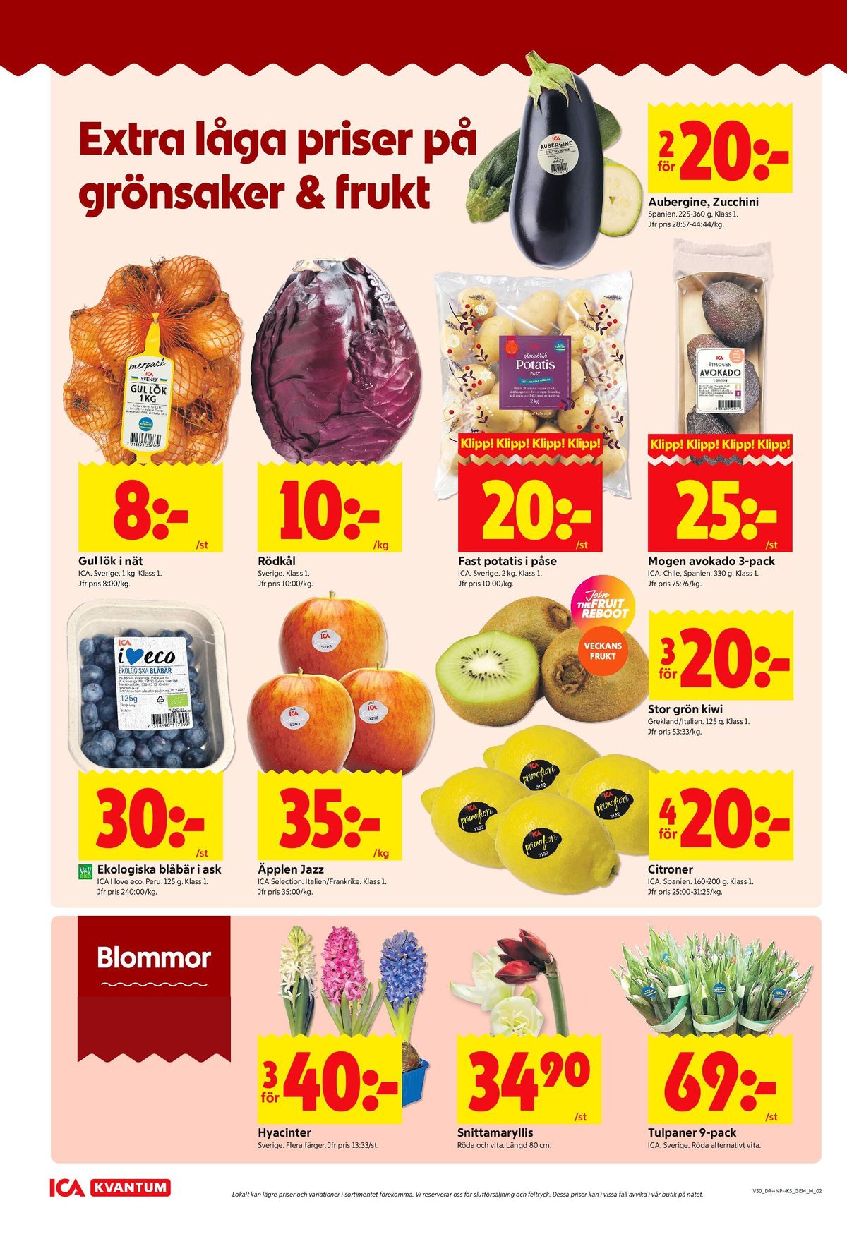 Se ICA Kvantum reklamblad för vecka 50 på Kampanjveckan.se. Se bra erbjudanden på många varor, t.ex. lök ica eller rödkål okänd. Läs reklambladet här! Sida 2
