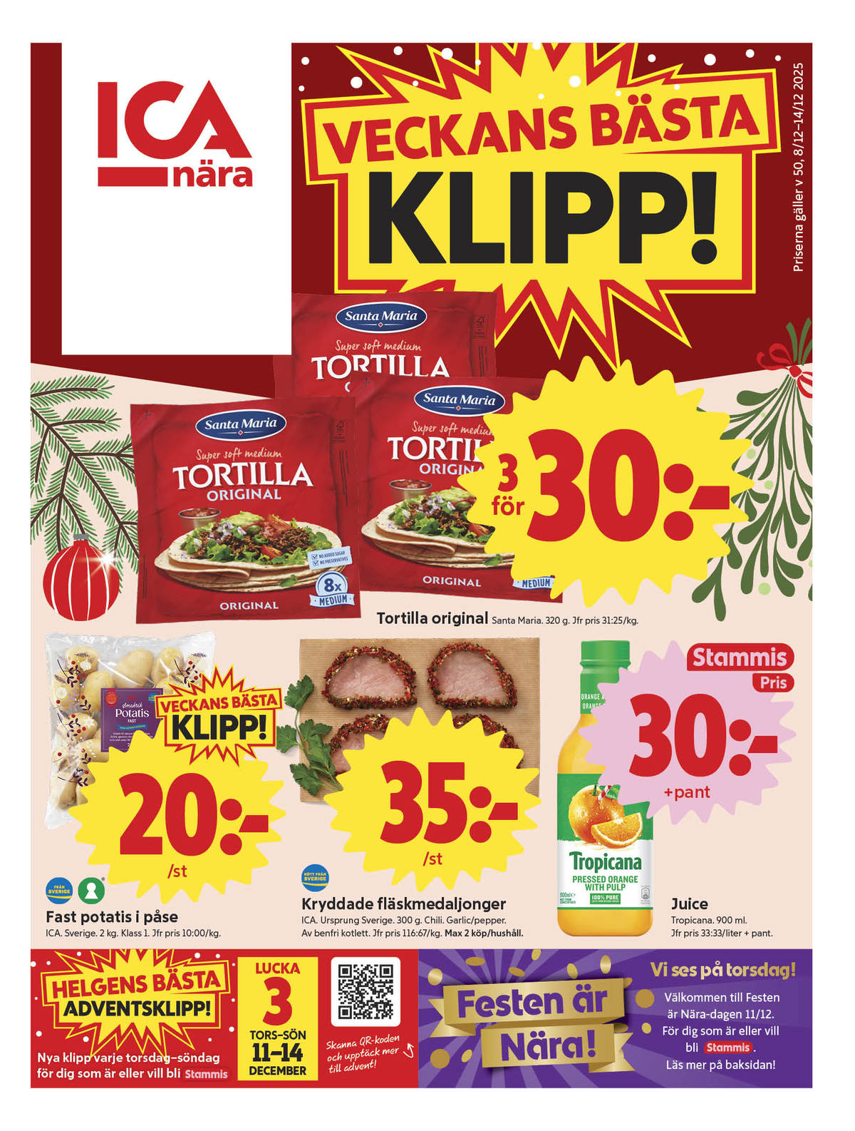 ICA Nära reklamblad. Giltig: 08/12/25 - 14/12/25
