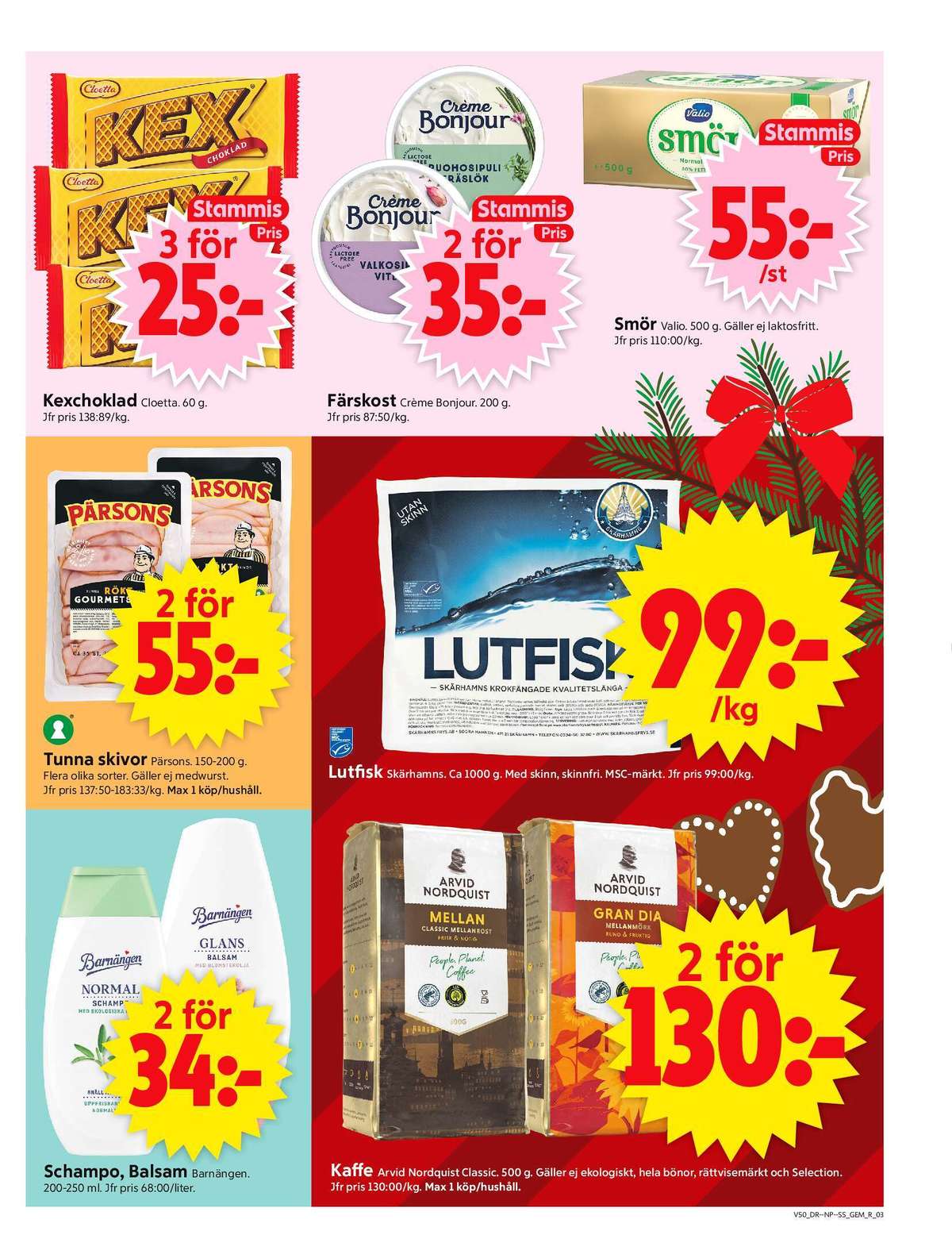 Se ICA Supermarket reklamblad för vecka 50 på Kampanjveckan.se. Se bra erbjudanden på många varor, t.ex. chokladbar kexchoklad eller färskost creme bonjour. Läs reklambladet här! Sida 3
