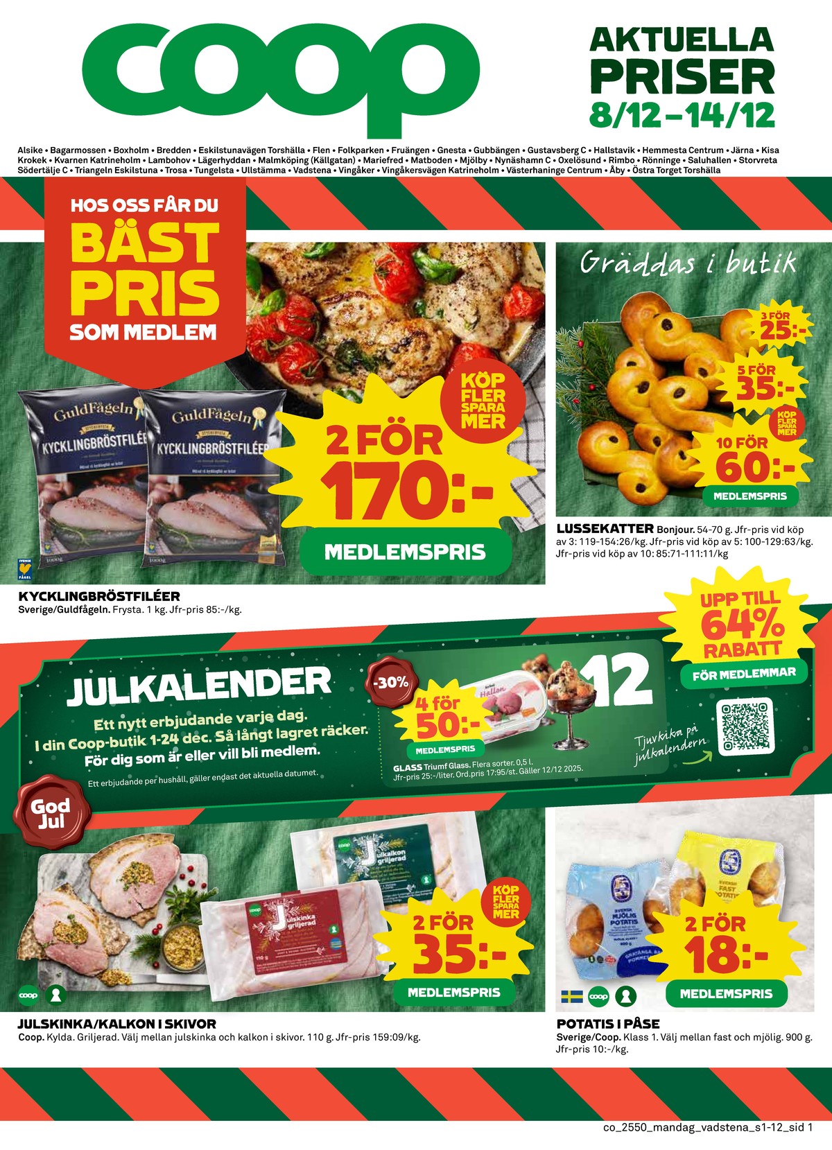 Coop reklamblad. Giltig: 08/12/25 - 14/12/25