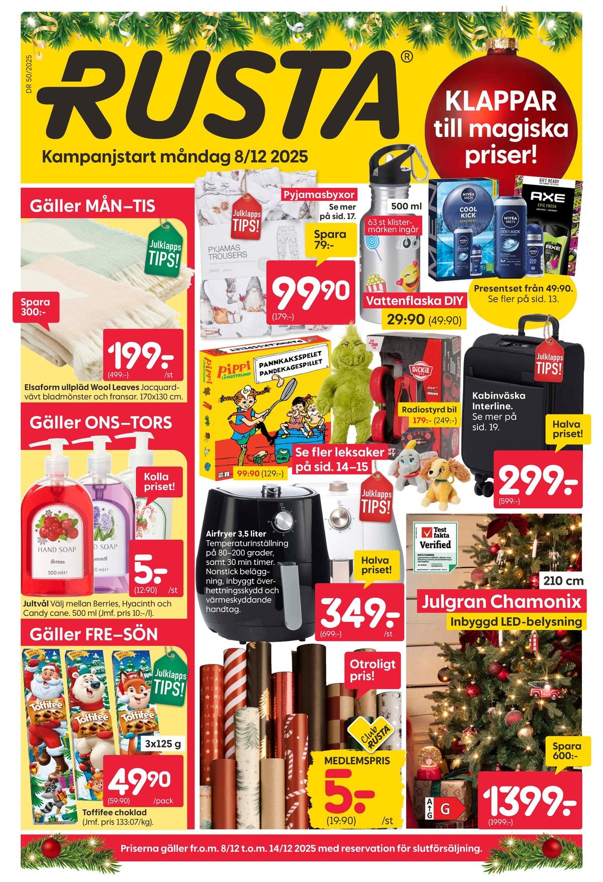 Rusta reklamblad. Giltig: 08/12/25 - 14/12/25