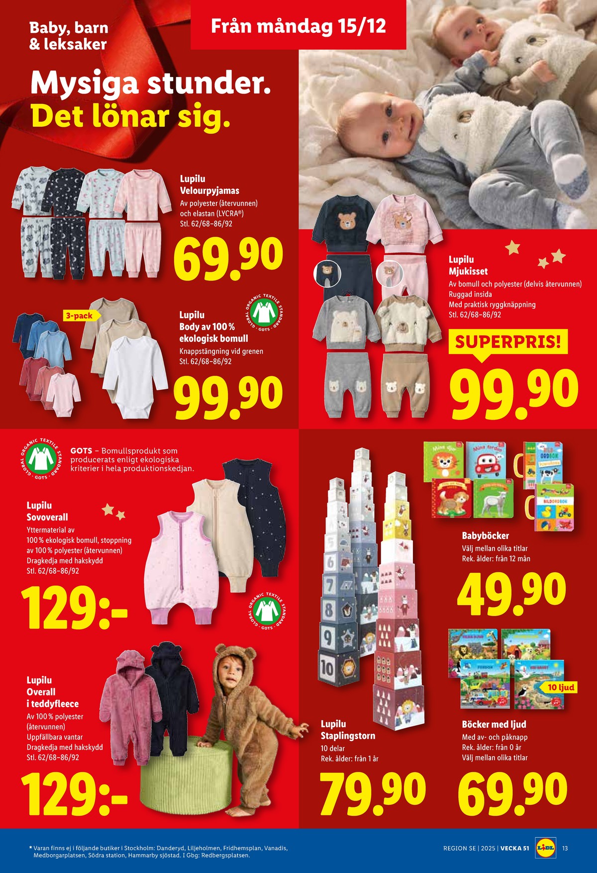 Se Lidl reklamblad för vecka 51 på Kampanjveckan.se. Se bra erbjudanden på många varor, t.ex. barnböcker okänd eller pyjamas lupilu. Läs reklambladet här! Sida 13
