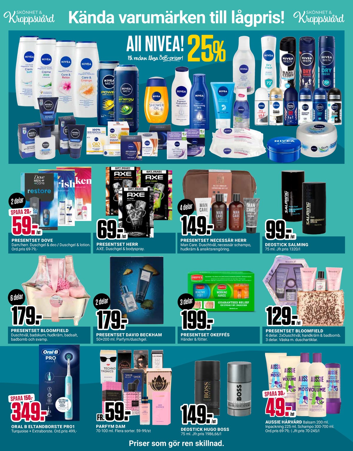 Se ÖoB reklamblad för vecka 51 på Kampanjveckan.se. Se bra erbjudanden på många varor, t.ex. presentförpackning bloomfield eller bodylotion nivea. Läs reklambladet här! Sida 7
