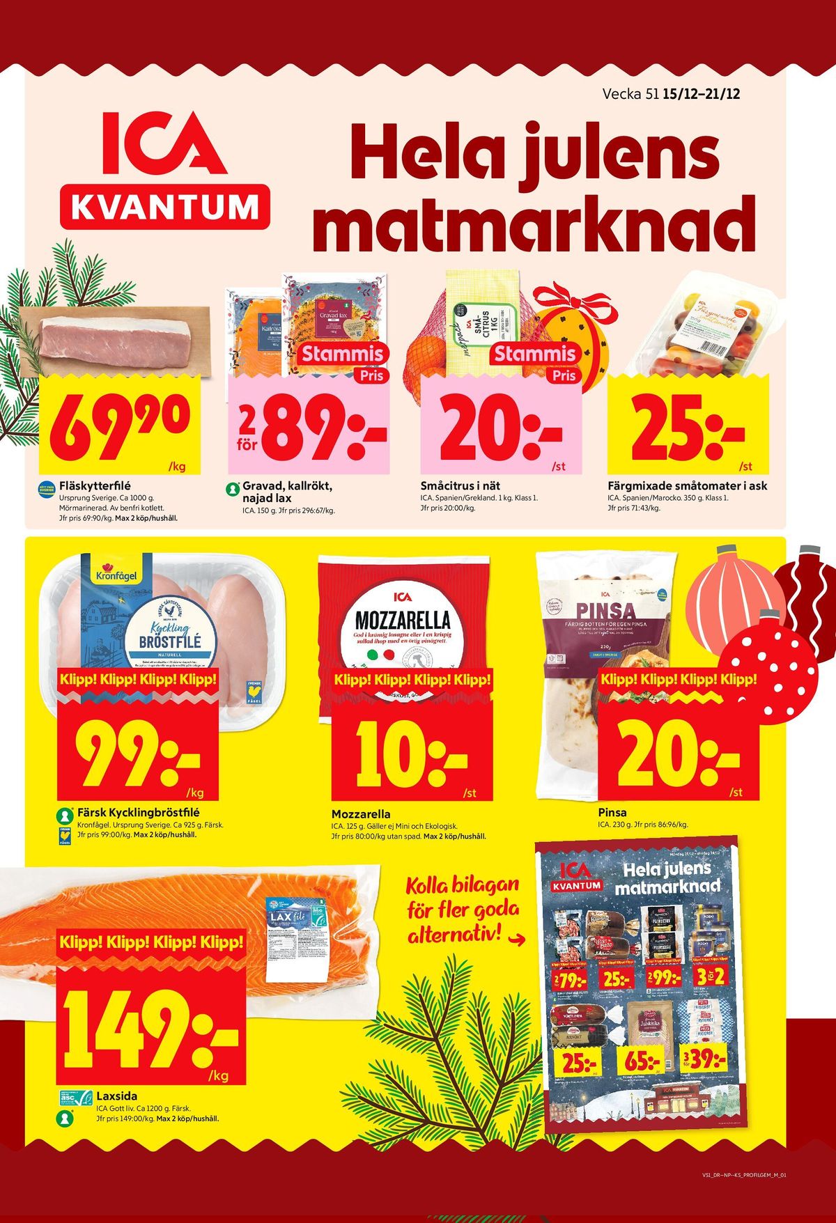 ICA Kvantum reklamblad. Giltig: 15/12/25 - 21/12/25