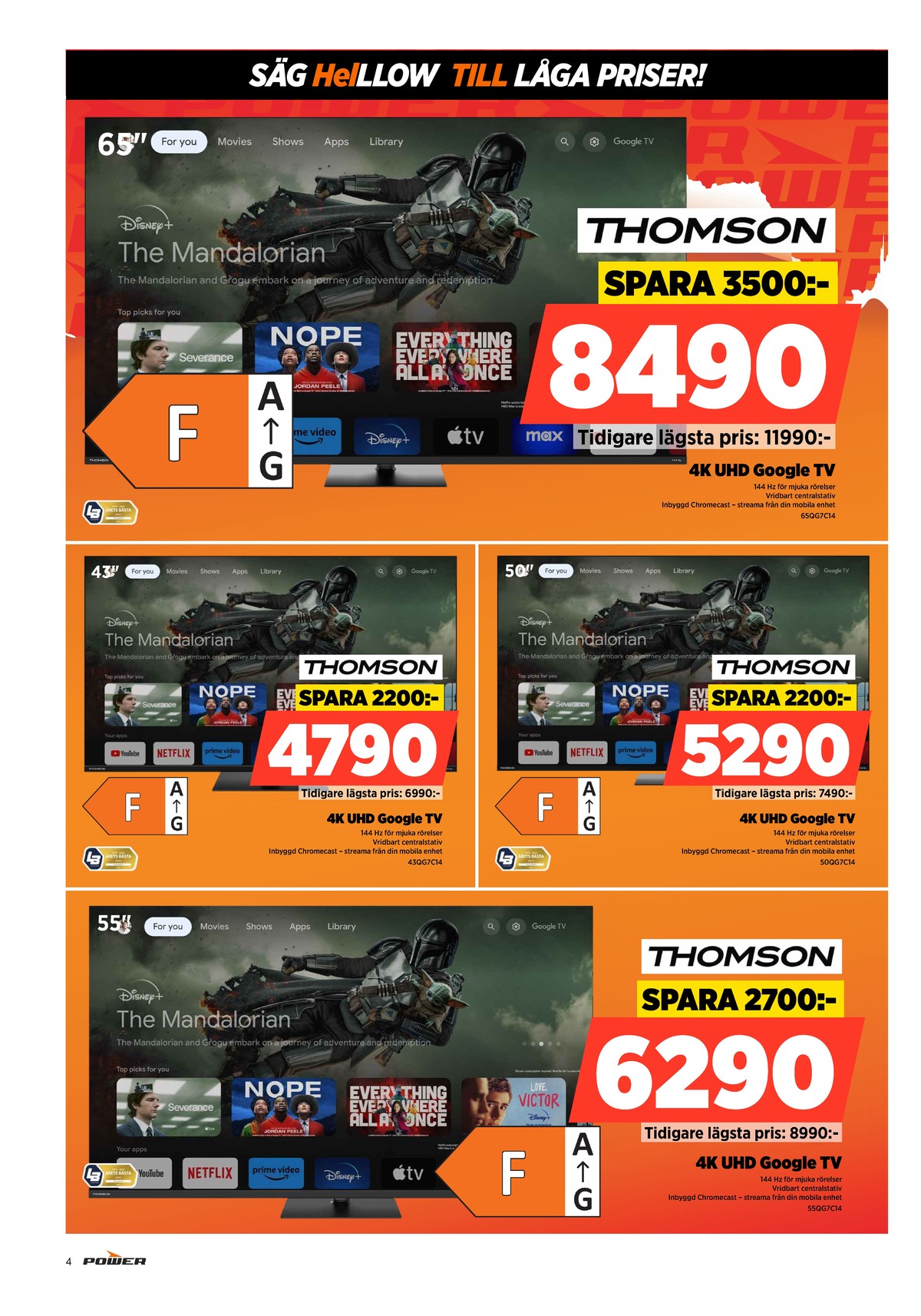 Se Power reklamblad för vecka 52 på Kampanjveckan.se. Se bra erbjudanden på många varor. Läs reklambladet här! Sida 4