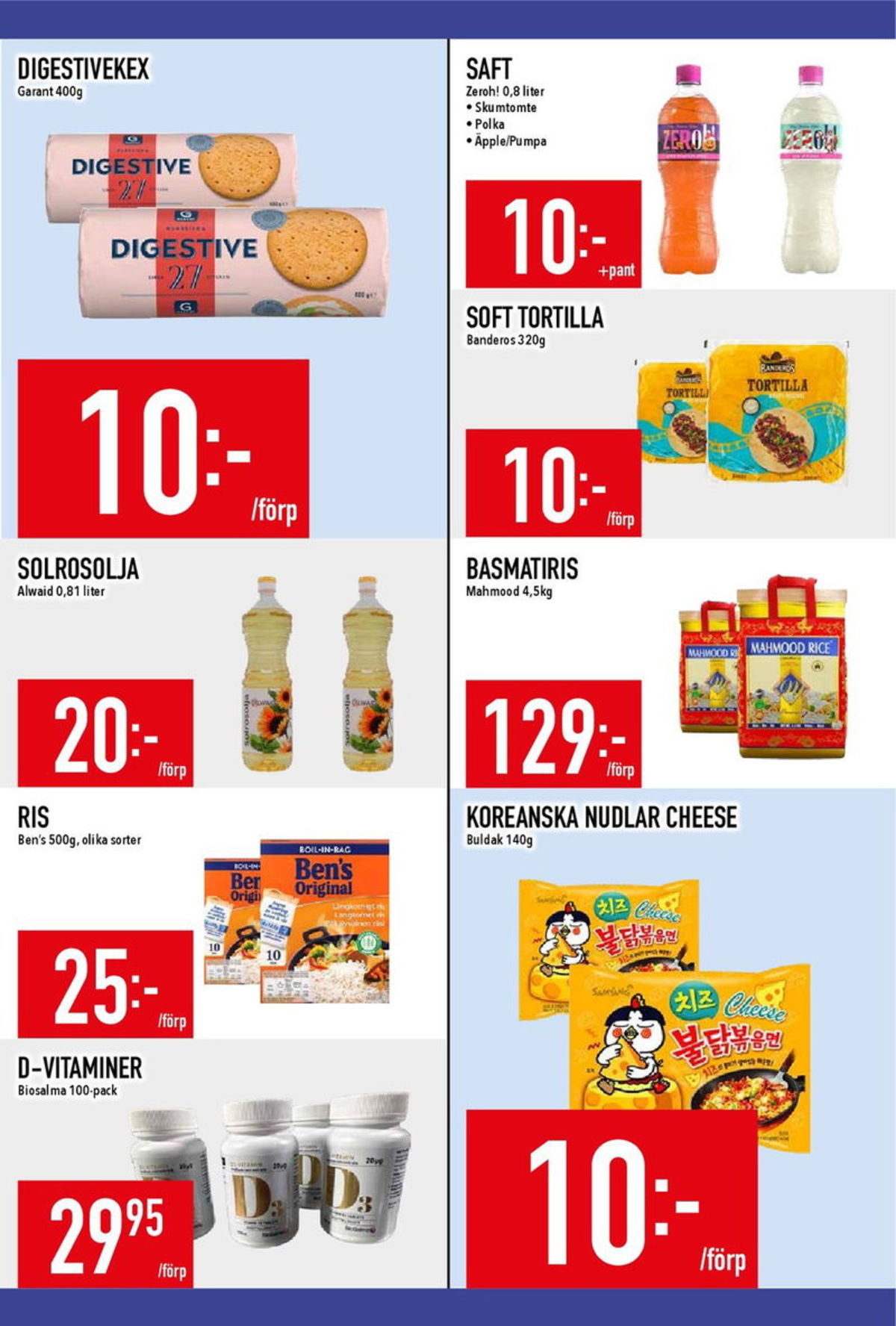 Se MatDax reklamblad för vecka 1 på Kampanjveckan.se. Se bra erbjudanden på många varor, t.ex. basmatiris mahmood rice eller nudelrätter buldak. Läs reklambladet här! Sida 18
