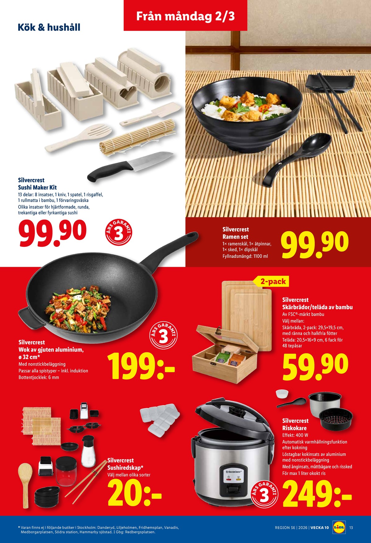 Se Lidl reklamblad för vecka 10 på Kampanjveckan.se. Se bra erbjudanden på många varor, t.ex. sushi maker kit silvercrest eller andra varor. Läs reklambladet här! Sida 15