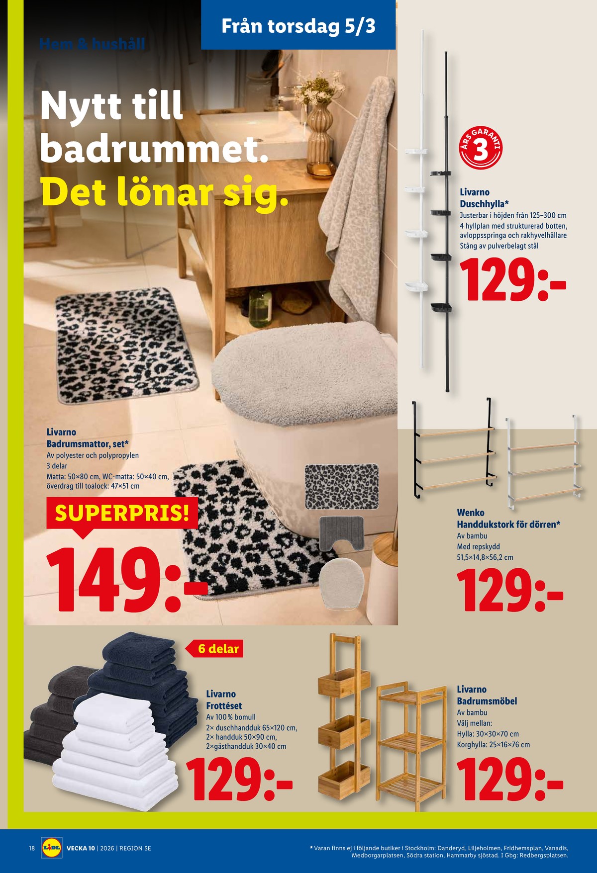 Se Lidl reklamblad för vecka 10 på Kampanjveckan.se. Se bra erbjudanden på många varor, t.ex. handduk livarno eller andra varor. Läs reklambladet här! Sida 21