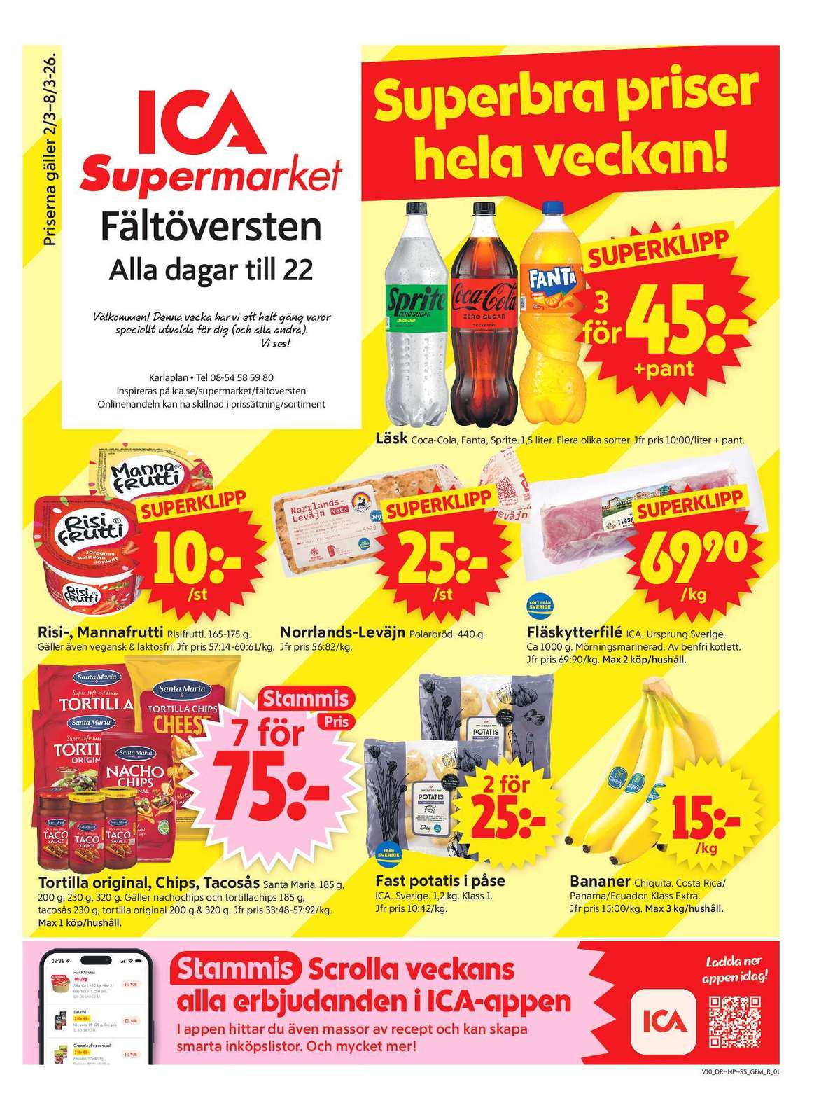 Se ICA Supermarket reklamblad för vecka 10 på Kampanjveckan.se. Se bra erbjudanden på många varor, t.ex. läskedryck coca cola eller läskedryck coca cola zero. Läs reklambladet här! Sida 1

