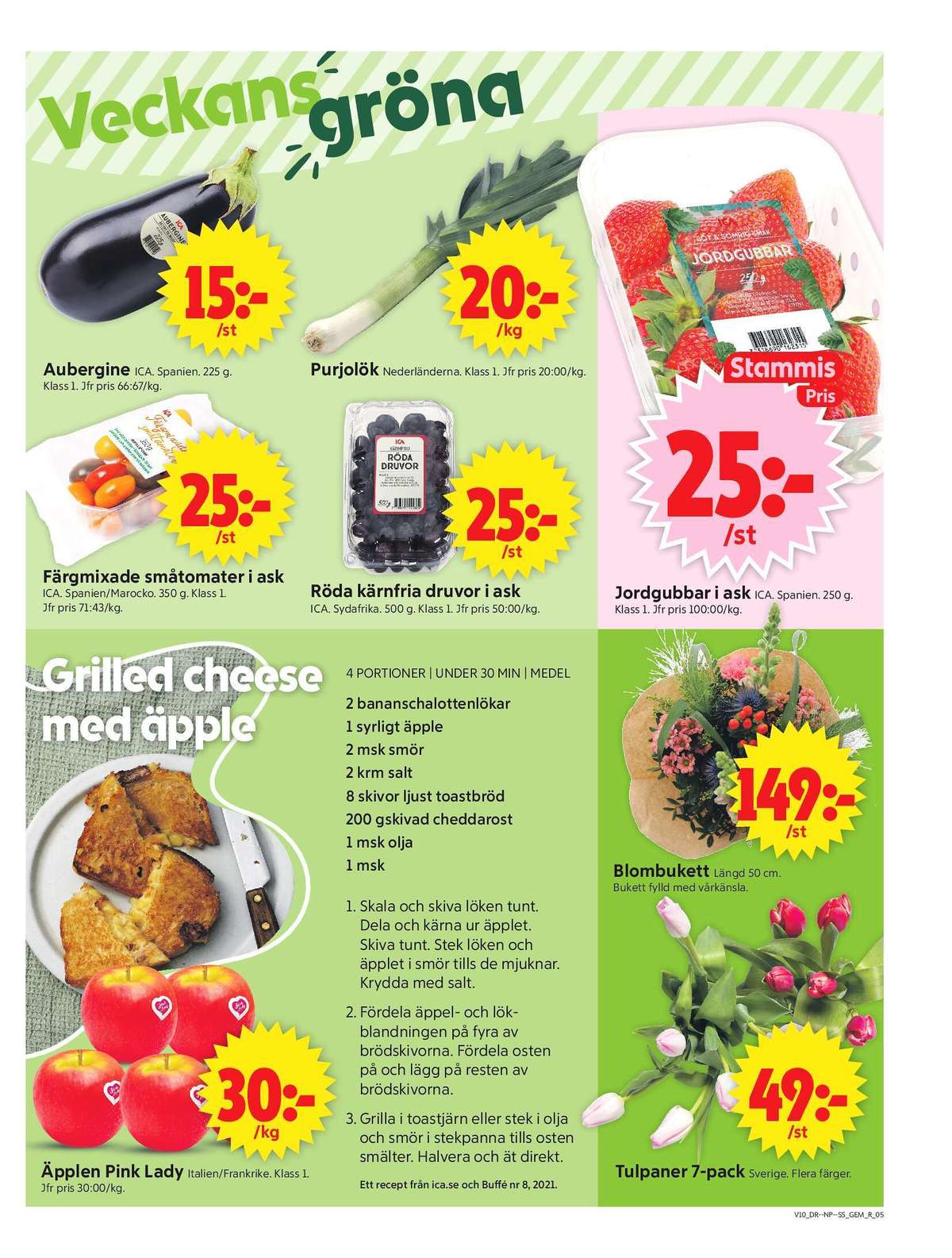 Se ICA Supermarket reklamblad för vecka 10 på Kampanjveckan.se. Se bra erbjudanden på många varor, t.ex. aubergine ica eller purjolök okänd. Läs reklambladet här! Sida 5
