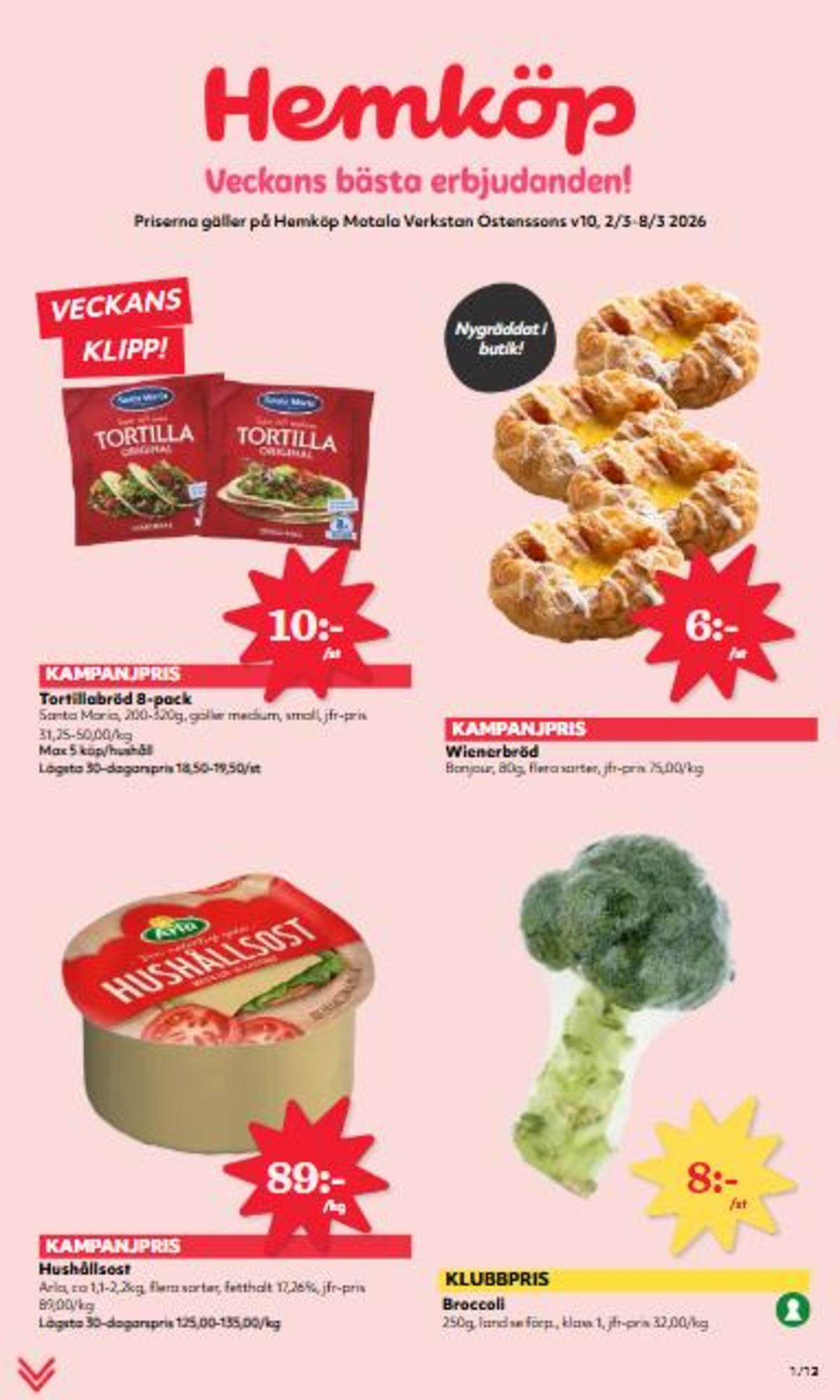 Se Hemköp reklamblad för vecka 10 på Kampanjveckan.se. Se bra erbjudanden på många varor. Läs reklambladet här! Sida 1