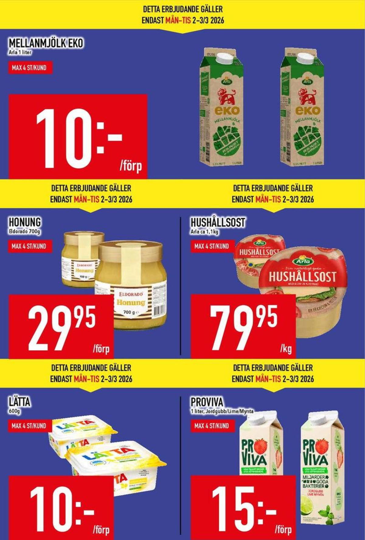 Se MatDax reklamblad för vecka 10 på Kampanjveckan.se. Se bra erbjudanden på många varor, t.ex. lättmargarin lätta eller hushållsost arla. Läs reklambladet här! Sida 2
