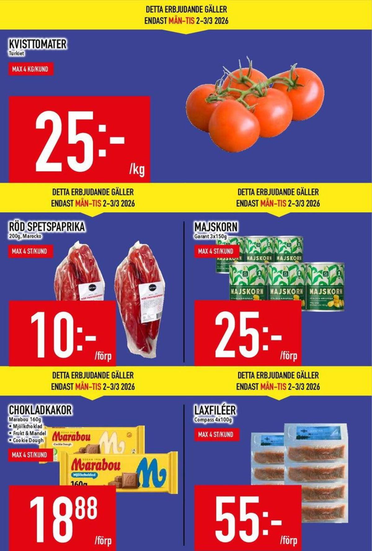 Se MatDax reklamblad för vecka 10 på Kampanjveckan.se. Se bra erbjudanden på många varor, t.ex. snackpaprika okänd eller andra varor. Läs reklambladet här! Sida 3