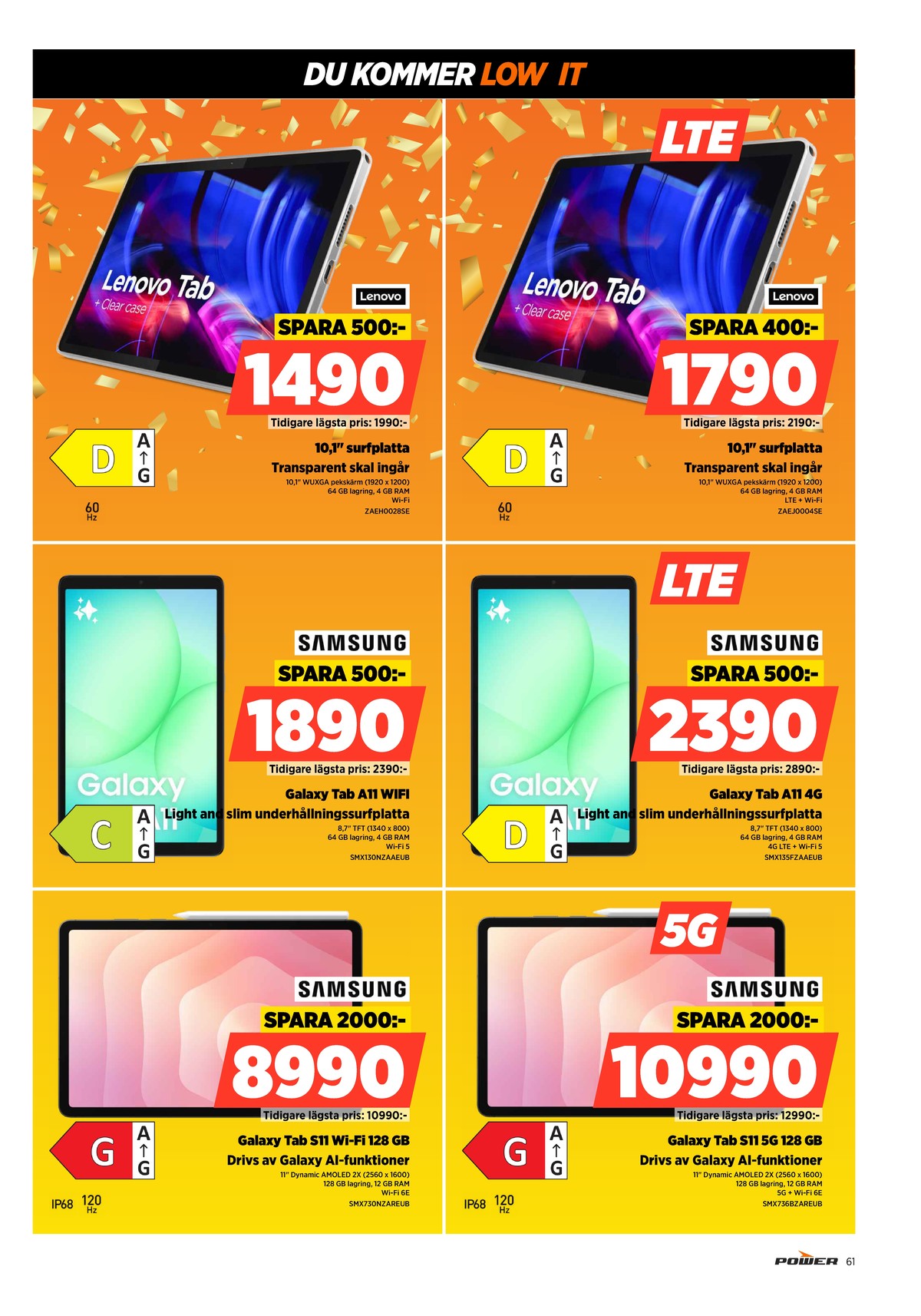 Se Power reklamblad för vecka 10 på Kampanjveckan.se. Se bra erbjudanden på många varor. Läs reklambladet här! Sida 61
