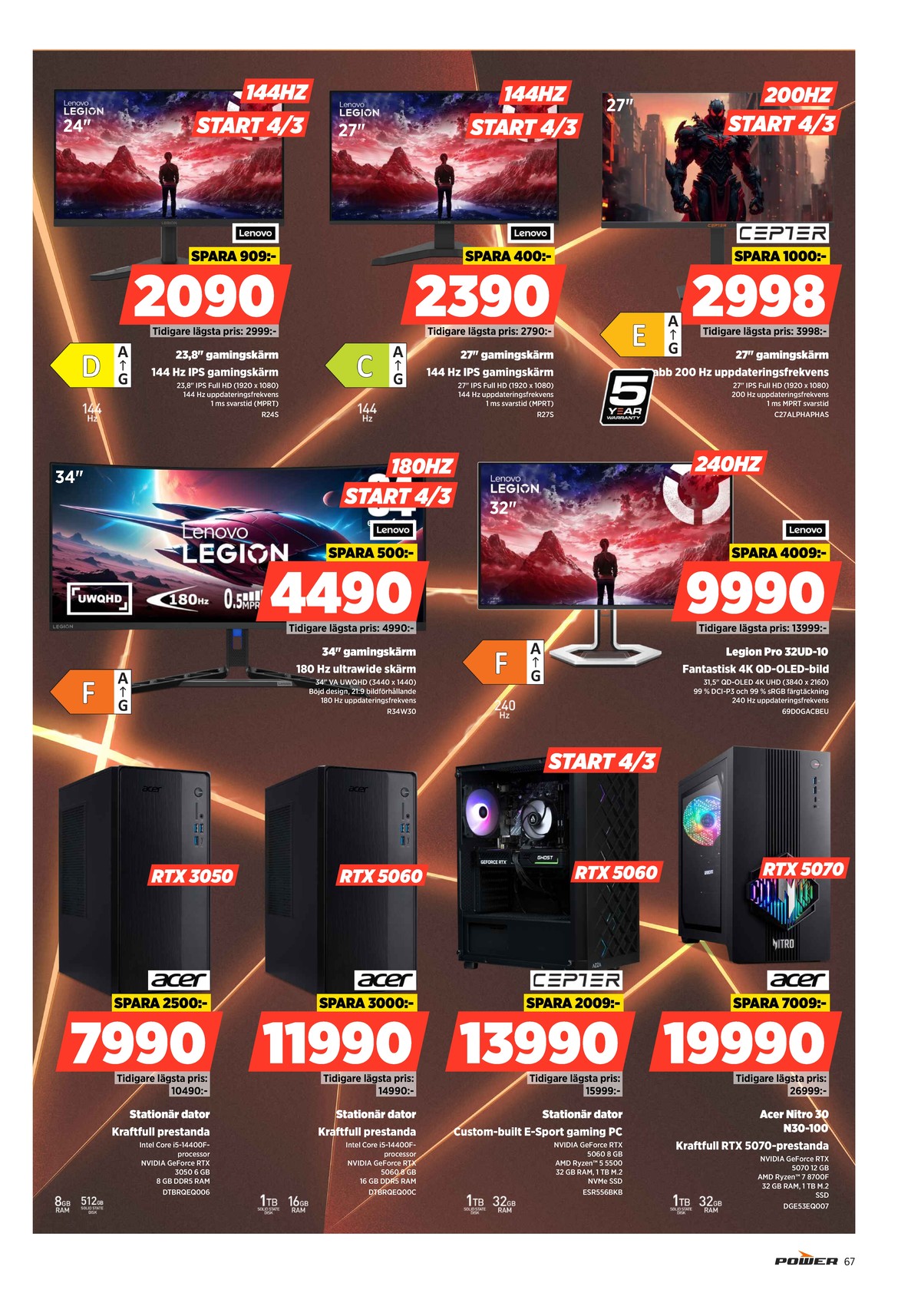 Se Power reklamblad för vecka 10 på Kampanjveckan.se. Se bra erbjudanden på många varor. Läs reklambladet här! Sida 67