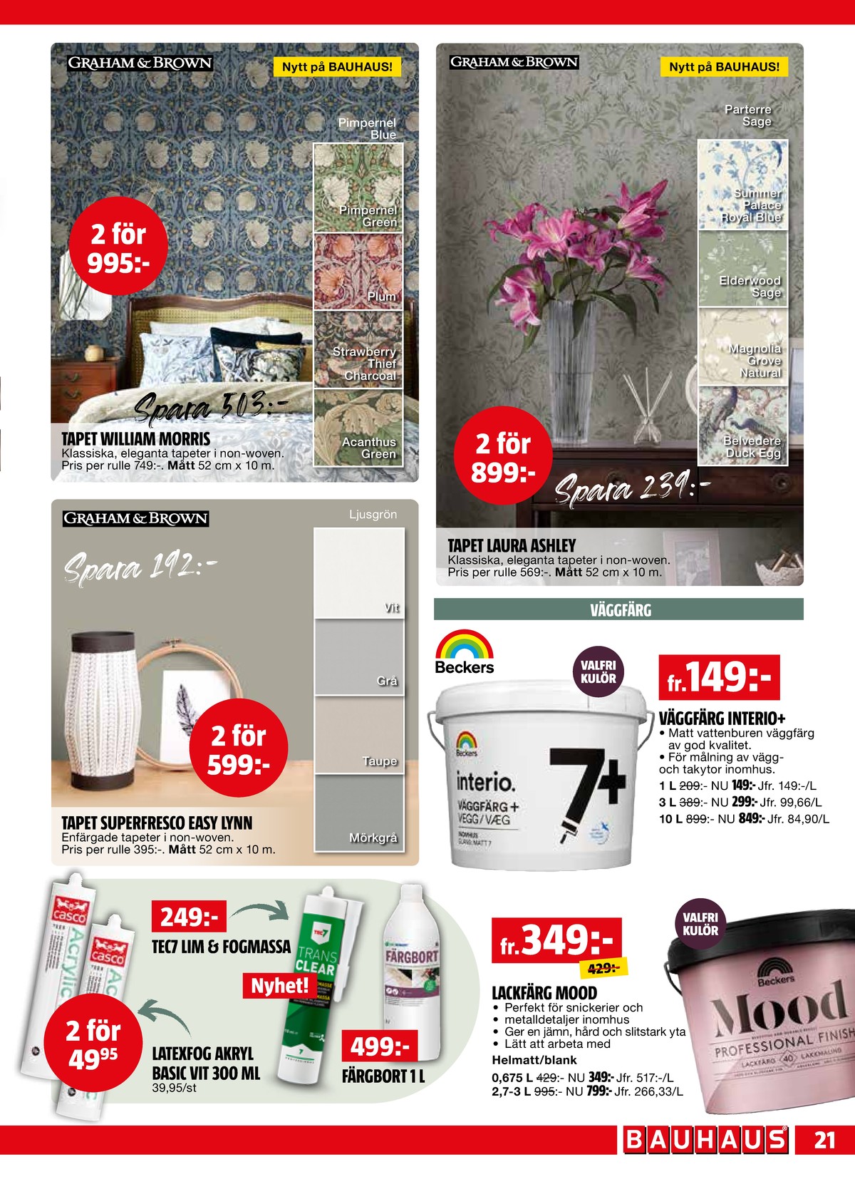 Se Bauhaus reklamblad för vecka 11 på Kampanjveckan.se. Se bra erbjudanden på många varor. Läs reklambladet här! Sida 21