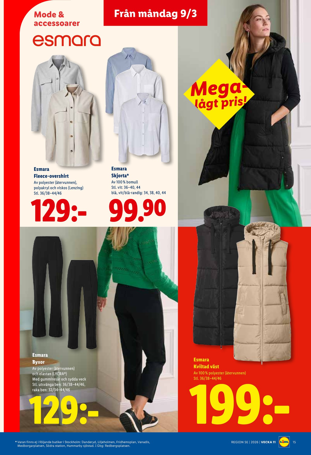 Se Lidl reklamblad för vecka 11 på Kampanjveckan.se. Se bra erbjudanden på många varor, t.ex. blazer esmara eller väst esmara. Läs reklambladet här! Sida 17
