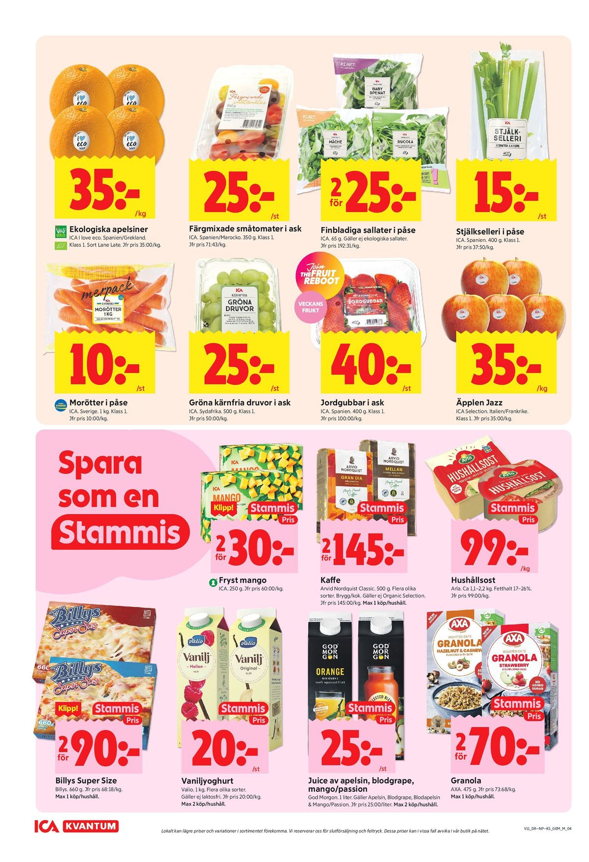 Se ICA Kvantum reklamblad för vecka 11 på Kampanjveckan.se. Se bra erbjudanden på många varor, t.ex. tomater ica eller mango ica. Läs reklambladet här! Sida 4
