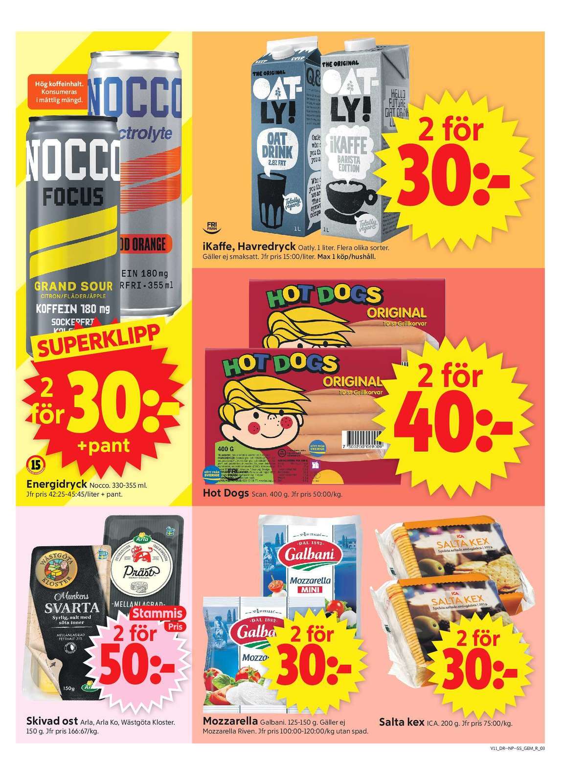 Se ICA Supermarket reklamblad för vecka 11 på Kampanjveckan.se. Se bra erbjudanden på många varor, t.ex. skivad prästost arla eller smörgåskex ica. Läs reklambladet här! Sida 3
