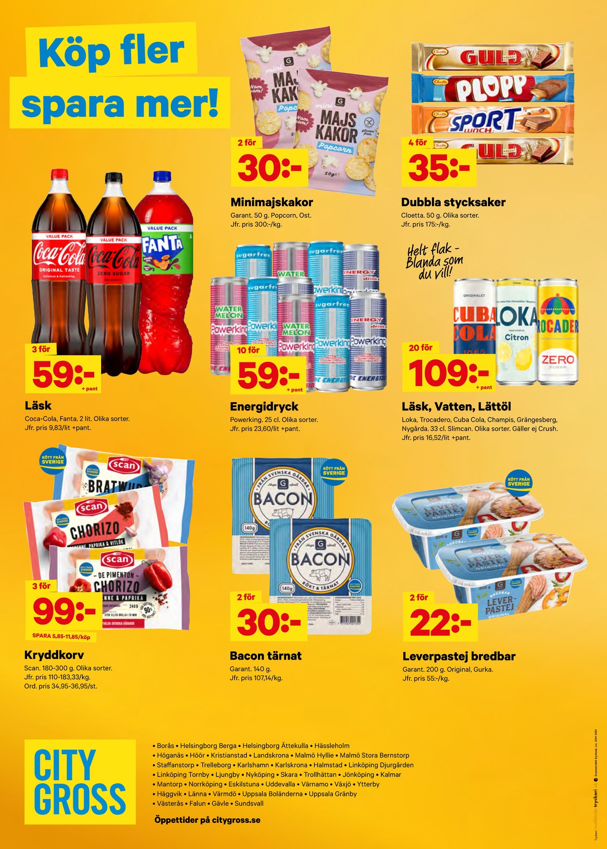 Se City Gross reklamblad för vecka 11 på Kampanjveckan.se. Se bra erbjudanden på många varor, t.ex. läskedryck cuba cola eller leverpastej garant. Läs reklambladet här! Sida 11
