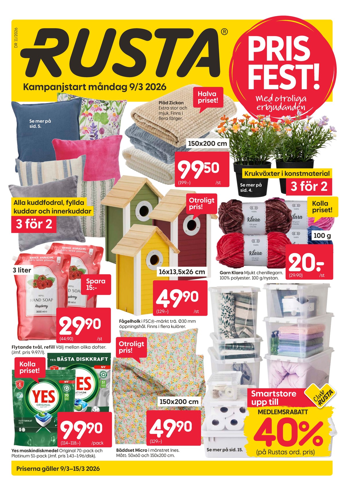 Rusta reklamblad. Giltig: 09/03/26 - 15/03/26