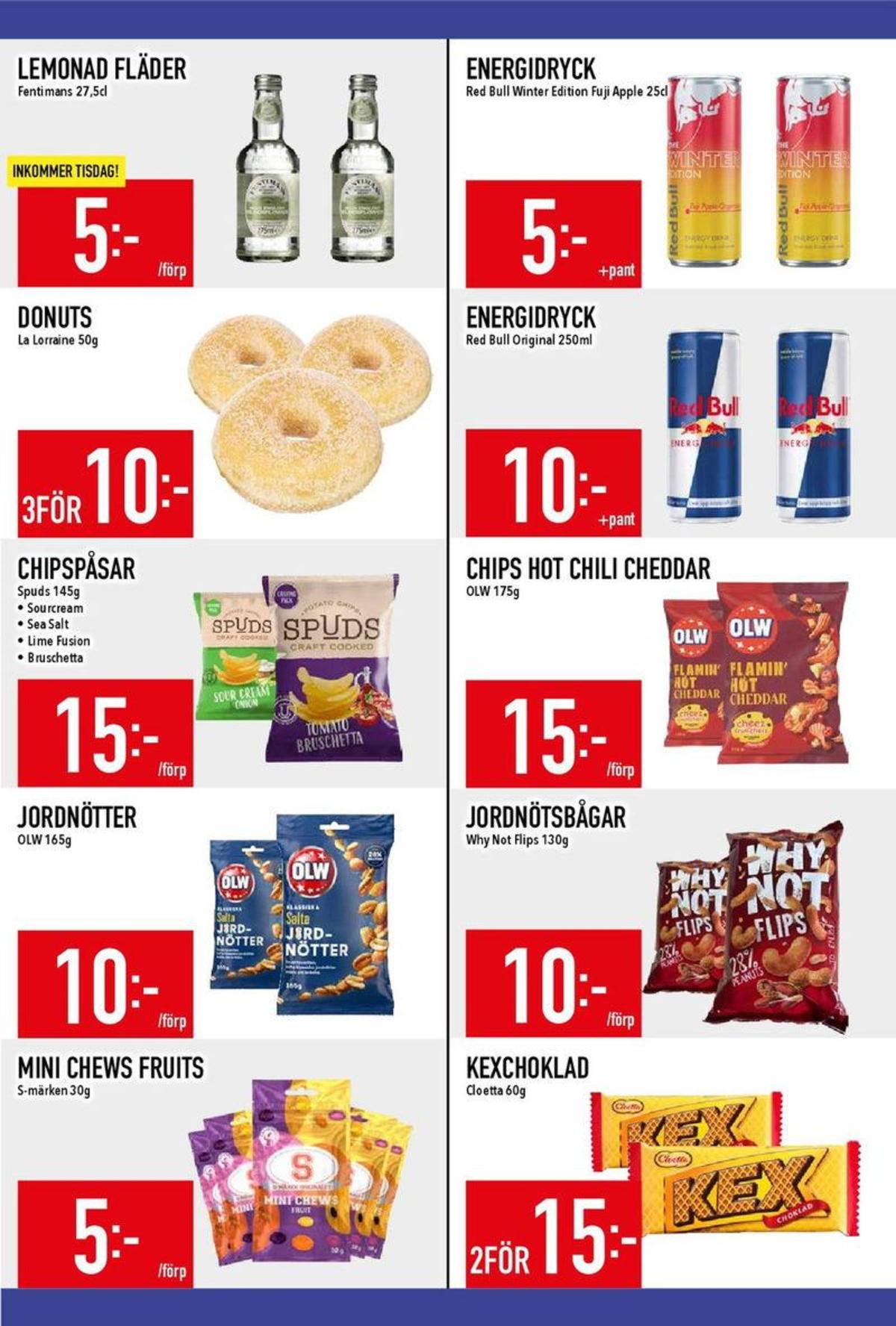 Se MatDax reklamblad för vecka 11 på Kampanjveckan.se. Se bra erbjudanden på många varor, t.ex. lemonad fläder fentimans eller chips flaming hot cheddar olw. Läs reklambladet här! Sida 15
