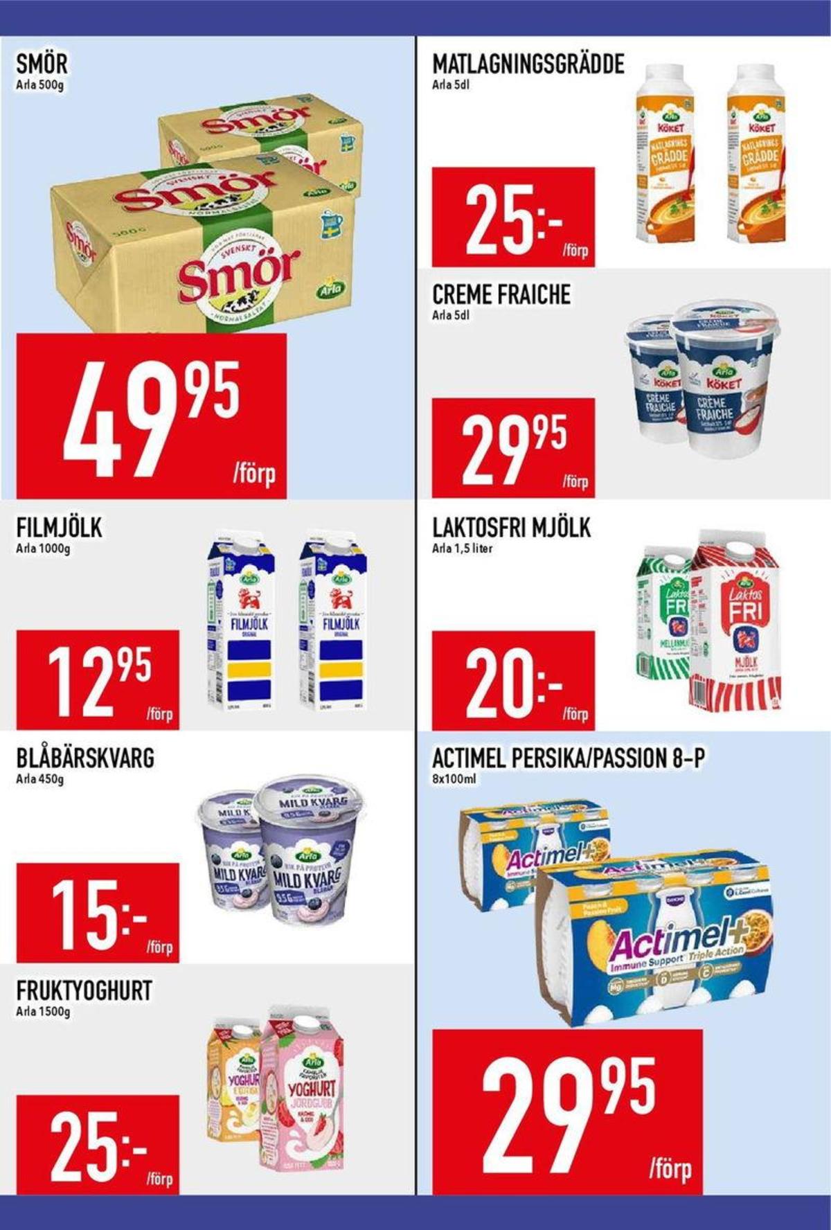 Se MatDax reklamblad för vecka 11 på Kampanjveckan.se. Se bra erbjudanden på många varor, t.ex. smör svenskt smör eller mellanmjölk arla. Läs reklambladet här! Sida 8

