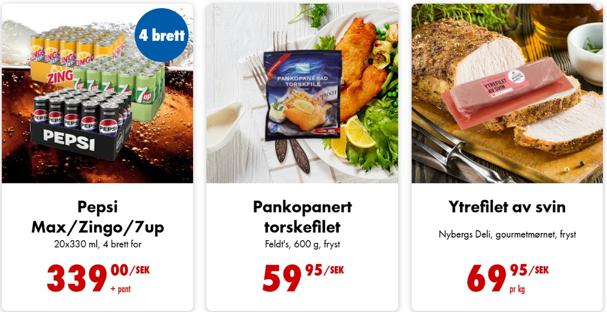 Se Nordby Supermarket reklamblad för vecka 11 på Kampanjveckan.se. Se bra erbjudanden på många varor, t.ex. läskedryck 20 pk pepsi max eller torskfilé panerad feldts. Läs reklambladet här! Sida 2
