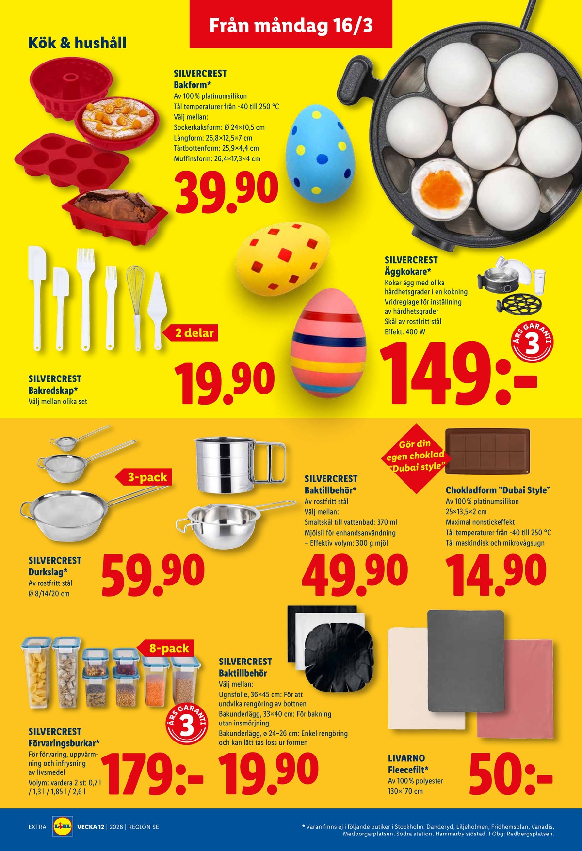 Se Lidl reklamblad för vecka 12 på Kampanjveckan.se. Se bra erbjudanden på många varor, t.ex. förvaringsburkar silvercrest eller chokladformar okänd. Läs reklambladet här! Sida 18
