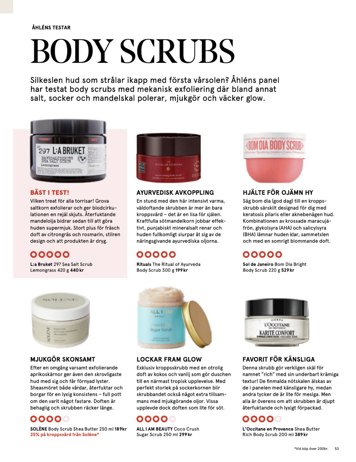 Se Åhlens reklamblad för vecka 12 på Kampanjveckan.se. Se bra erbjudanden på många varor, t.ex. body scrub soléne eller body scrub all i am beauty. Läs reklambladet här! Sida 53
