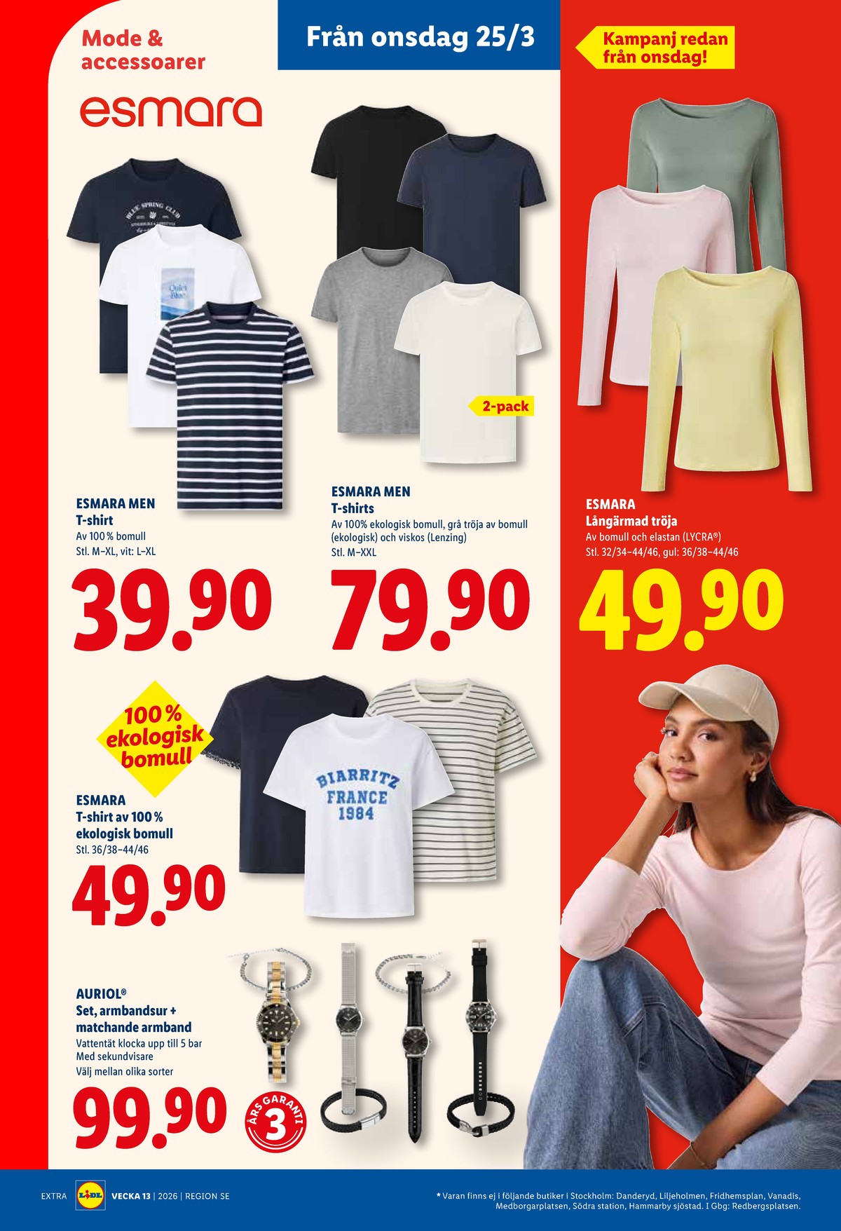 Se Lidl reklamblad för vecka 13 på Kampanjveckan.se. Se bra erbjudanden på många varor, t.ex. t-shirts esmara eller t-shirts esmara men. Läs reklambladet här! Sida 24
