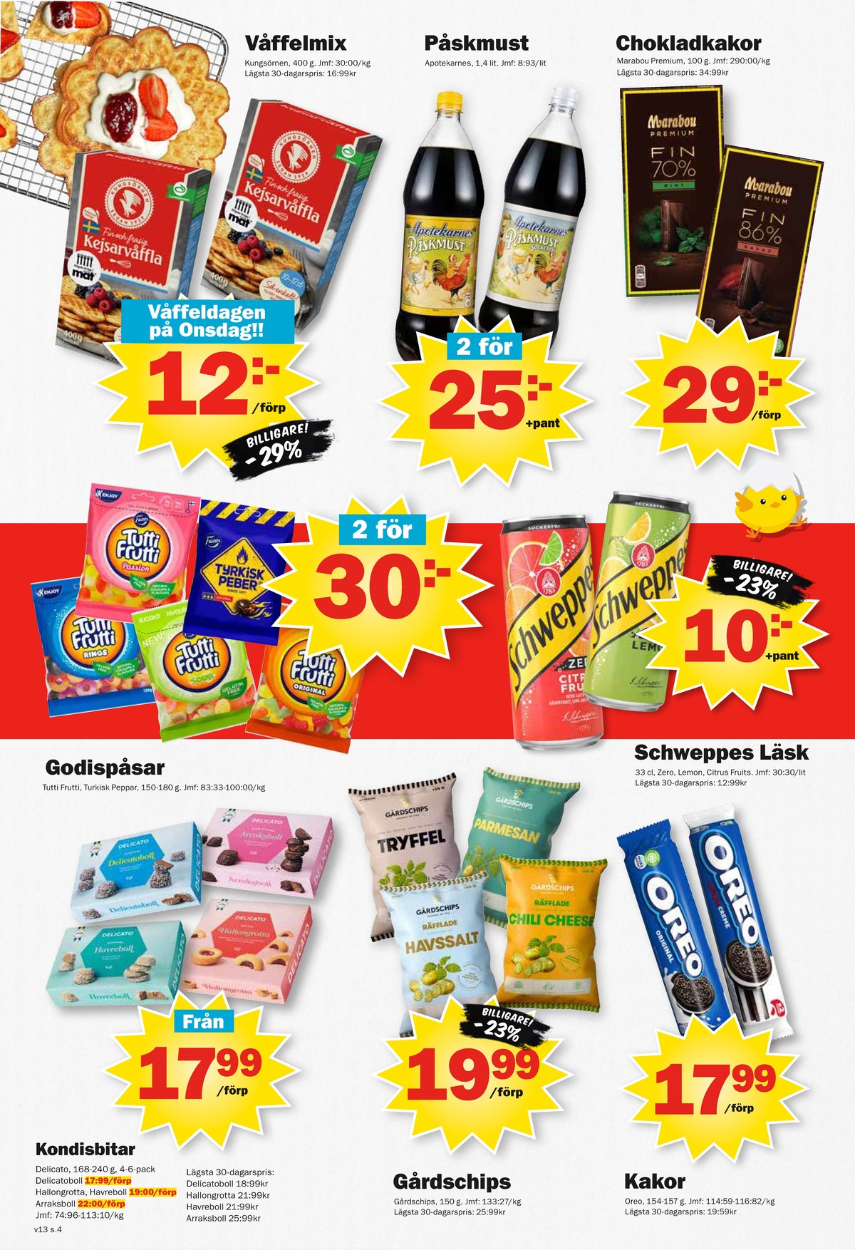 Se Pekås reklamblad för vecka 13 på Kampanjveckan.se. Se bra erbjudanden på många varor, t.ex. kakor delicato eller andra varor. Läs reklambladet här! Sida 4