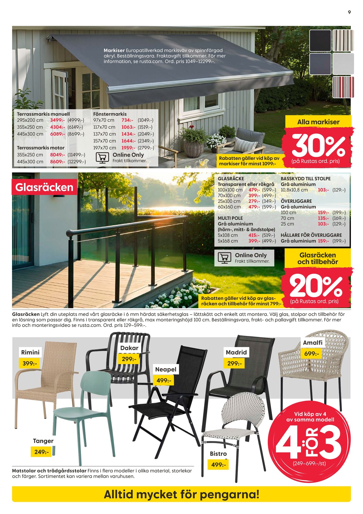 Se Rusta reklamblad för vecka 13 på Kampanjveckan.se. Se bra erbjudanden på många varor. Läs reklambladet här! Sida 9