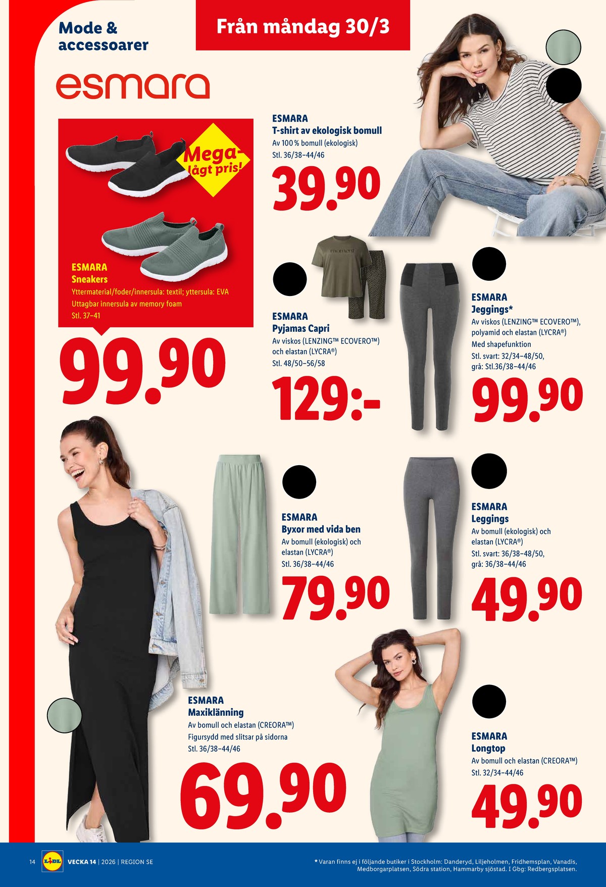 Se Lidl reklamblad för vecka 14 på Kampanjveckan.se. Se bra erbjudanden på många varor, t.ex. fritidsskor esmara eller t-shirts esmara. Läs reklambladet här! Sida 16
