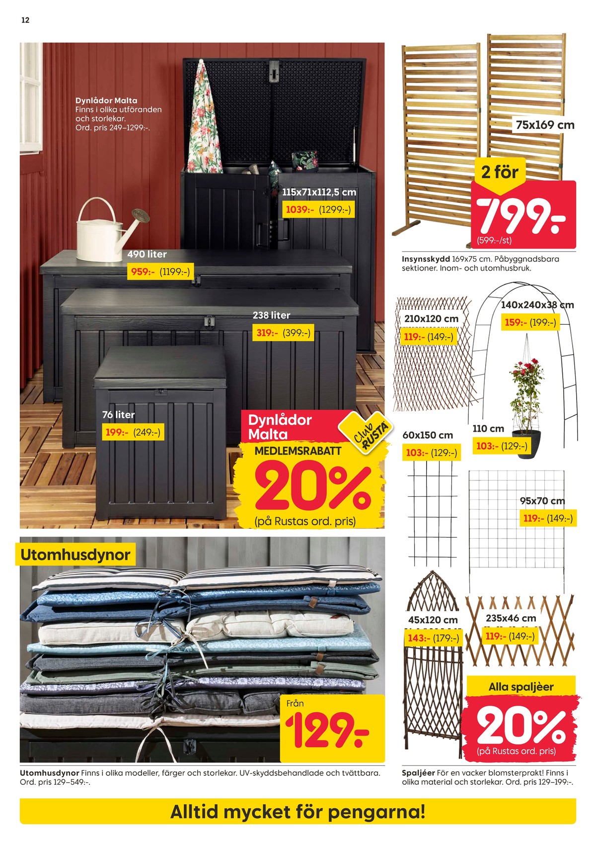 Se Rusta reklamblad för vecka 14 på Kampanjveckan.se. Se bra erbjudanden på många varor. Läs reklambladet här! Sida 12