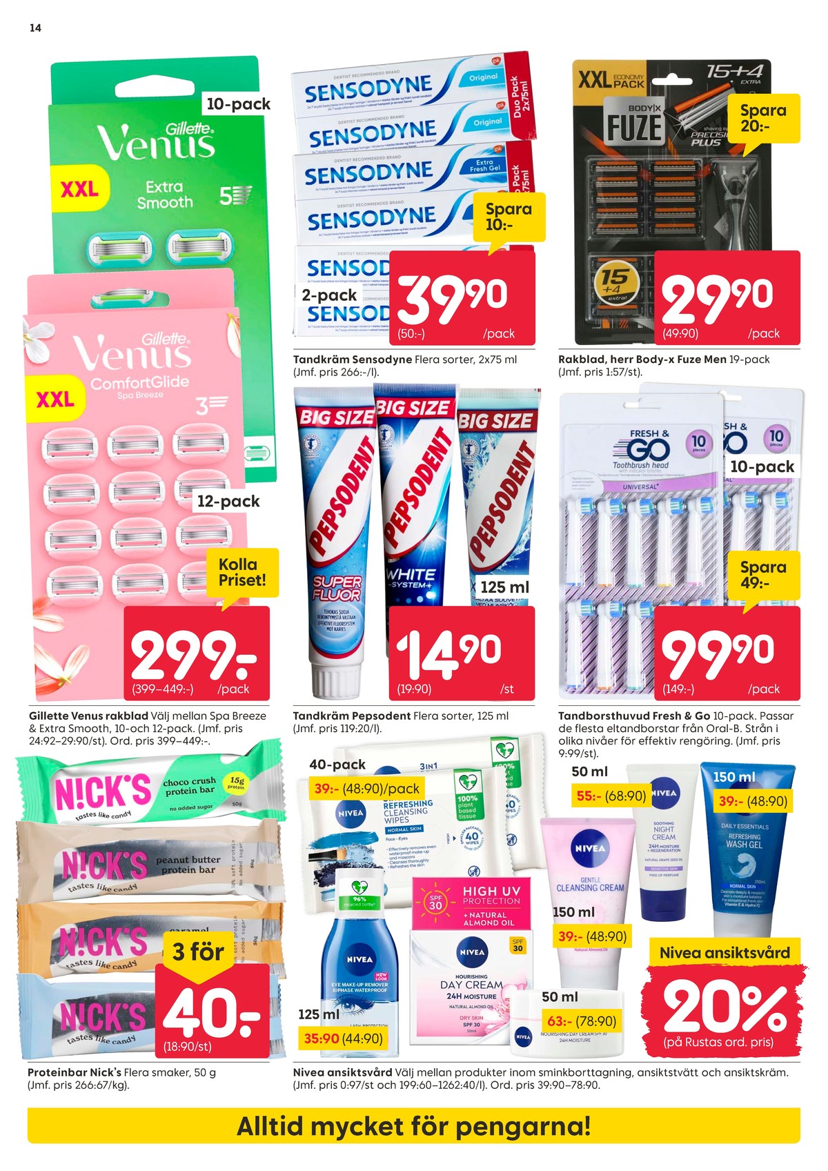 Se Rusta reklamblad för vecka 14 på Kampanjveckan.se. Se bra erbjudanden på många varor. Läs reklambladet här! Sida 14