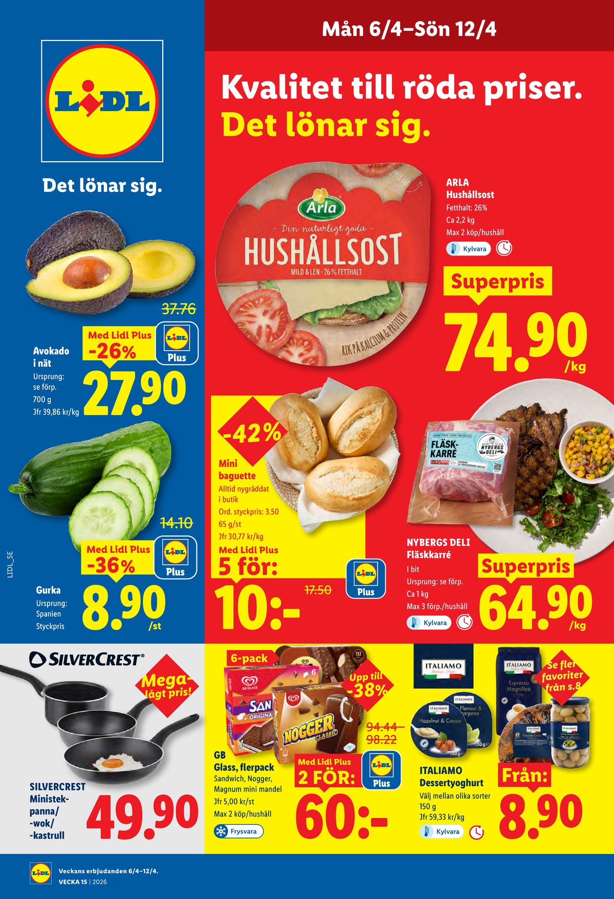 Se Lidl reklamblad för vecka 15 på Kampanjveckan.se. Se bra erbjudanden på många varor, t.ex. stekpanna silvercrest eller fläskytterfilé nybergs deli. Läs reklambladet här! Sida 1
